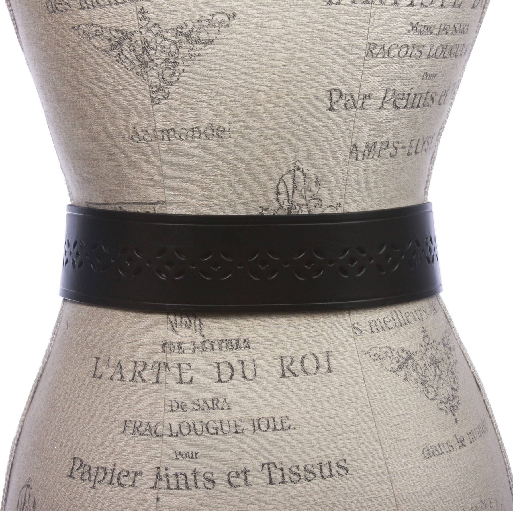 Ladies 2 1/4 Inch Wide Perforated Douglas Leather Belt - OnlineBelts