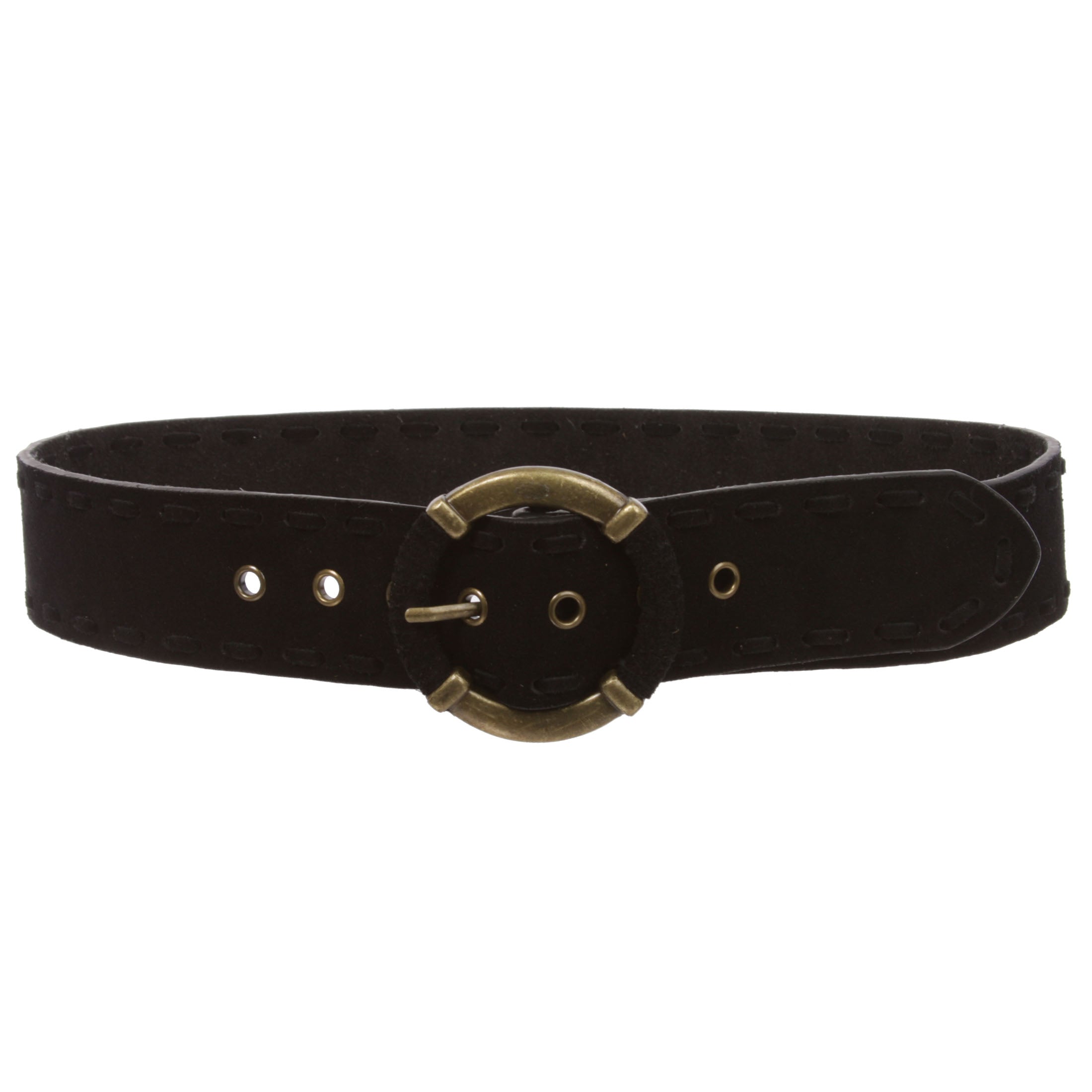 Women's 1 7/8" Lace Edged Braided Cow Suede Leather Round Belt - OnlineBelts