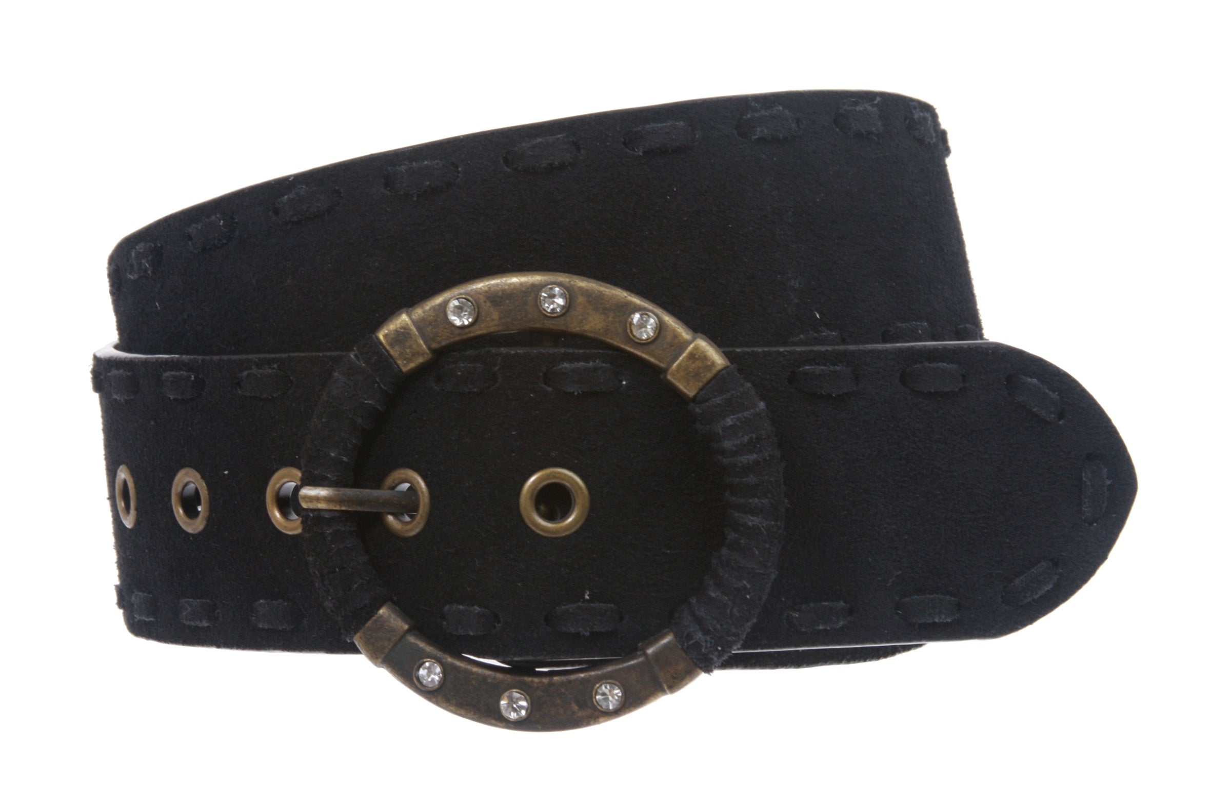 1 7/8 Inch Lace Edged Suede Leather Belt - OnlineBelts