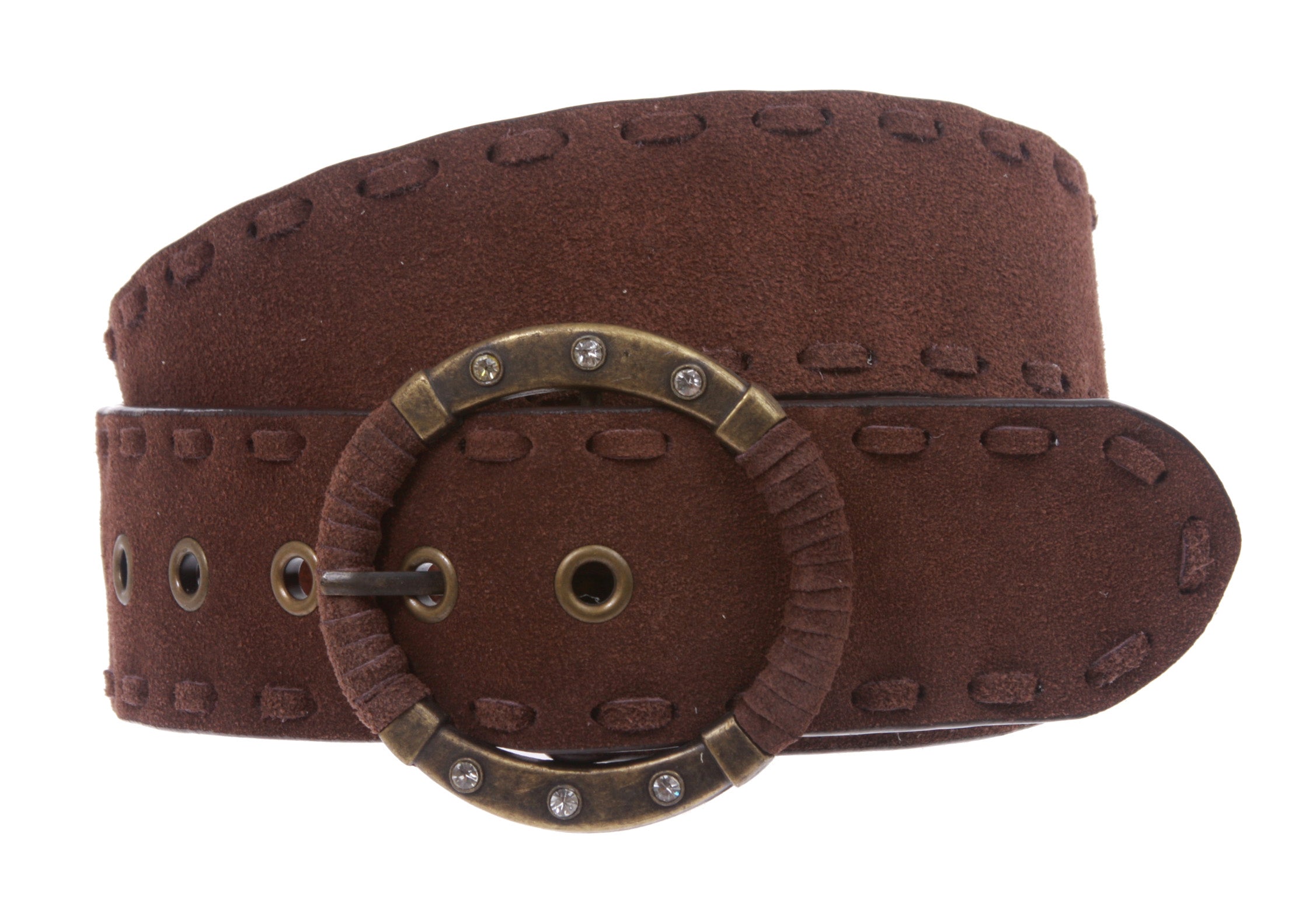 1 7/8 Inch Lace Edged Suede Leather Belt - OnlineBelts