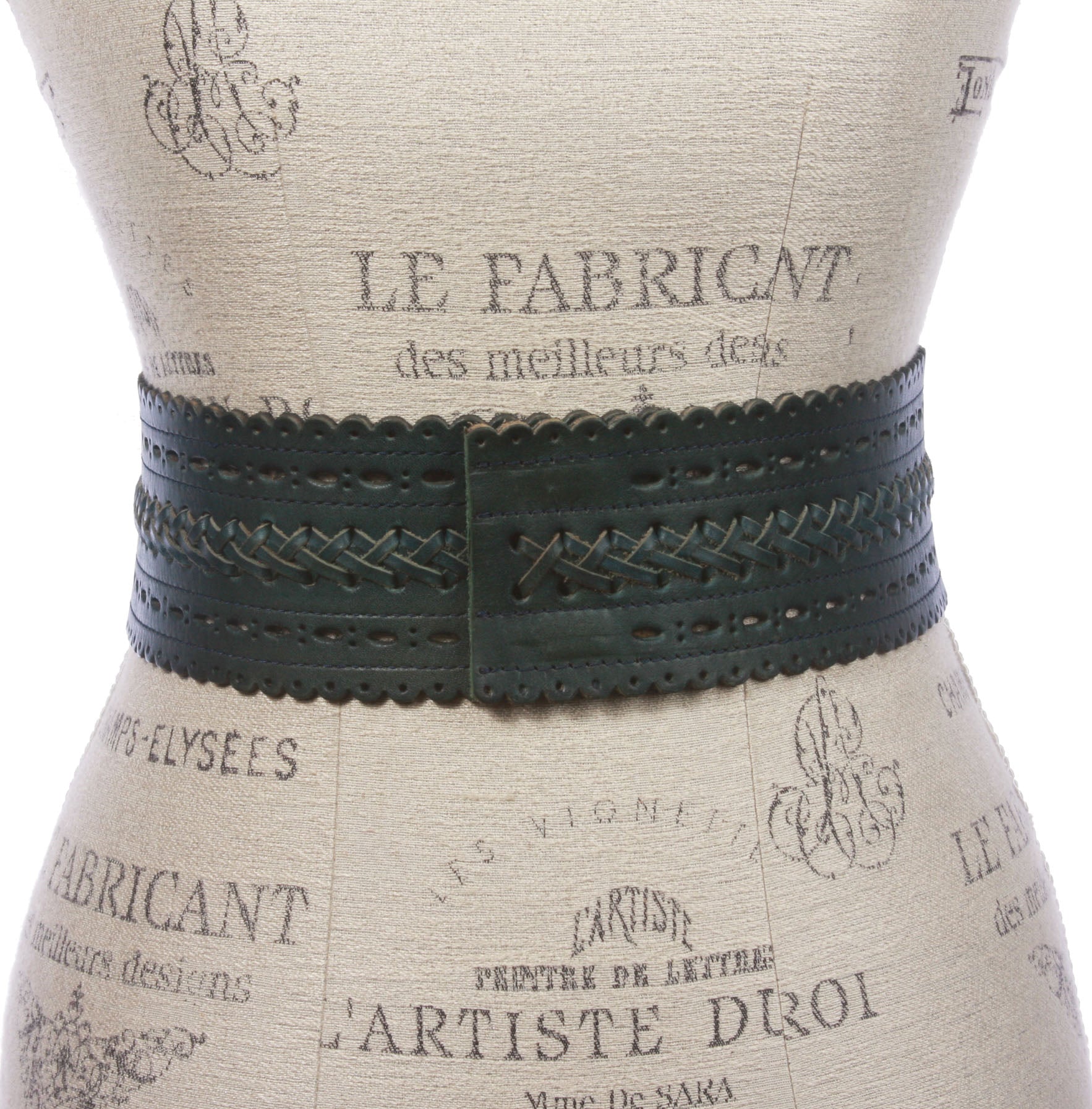 2 7/8" (72mm) Wide High Waist Perforated Braided Leather Belt - OnlineBelts