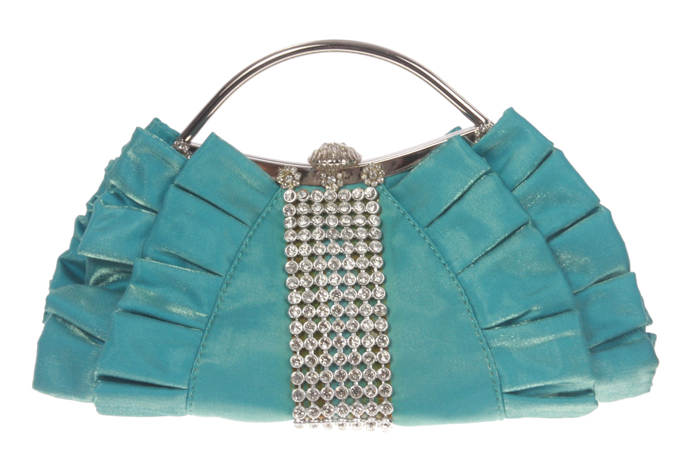 Rhinestone Band & Gather Trimmed Evening Bag - OnlineBelts