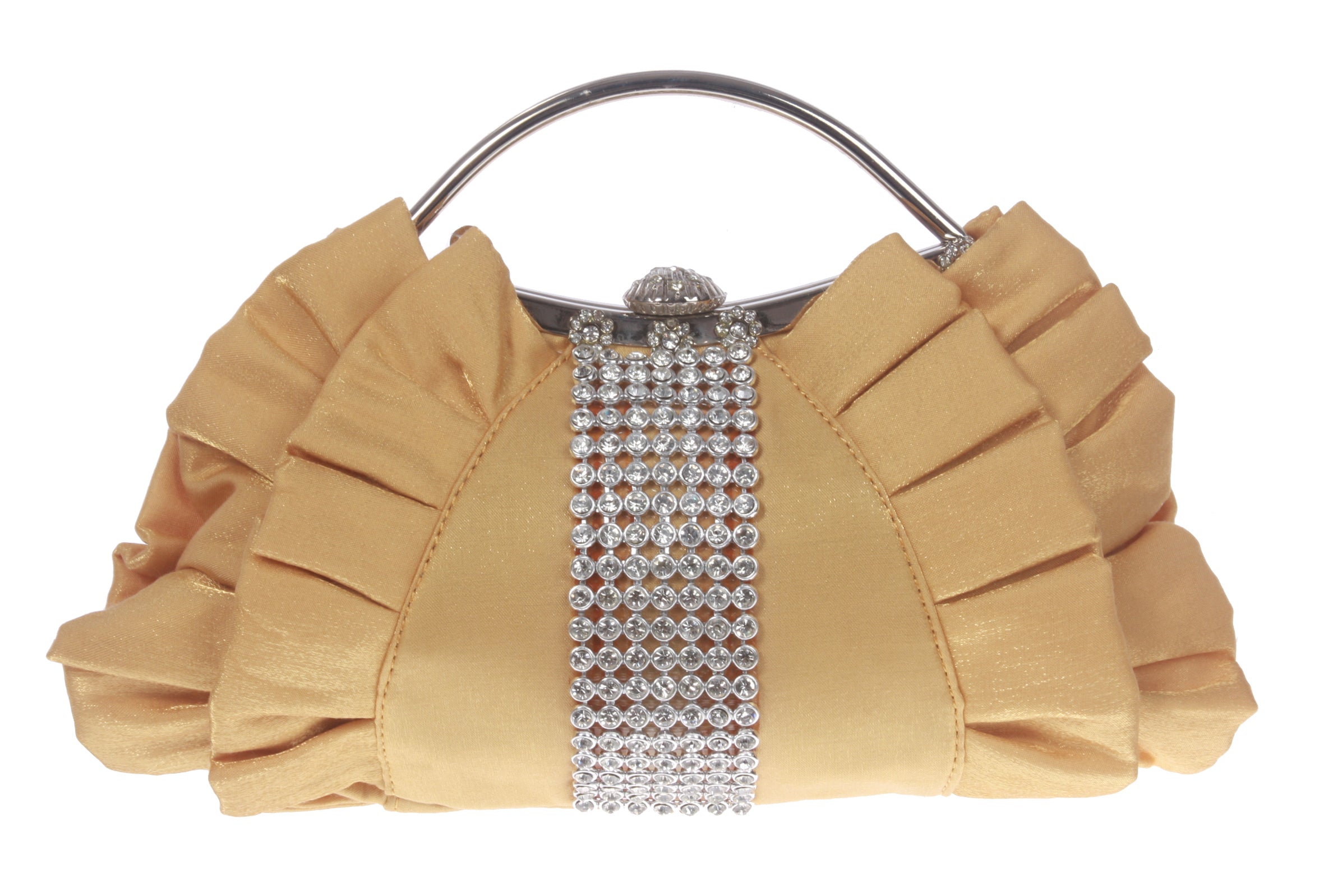 Rhinestone Band & Gather Trimmed Evening Bag - OnlineBelts