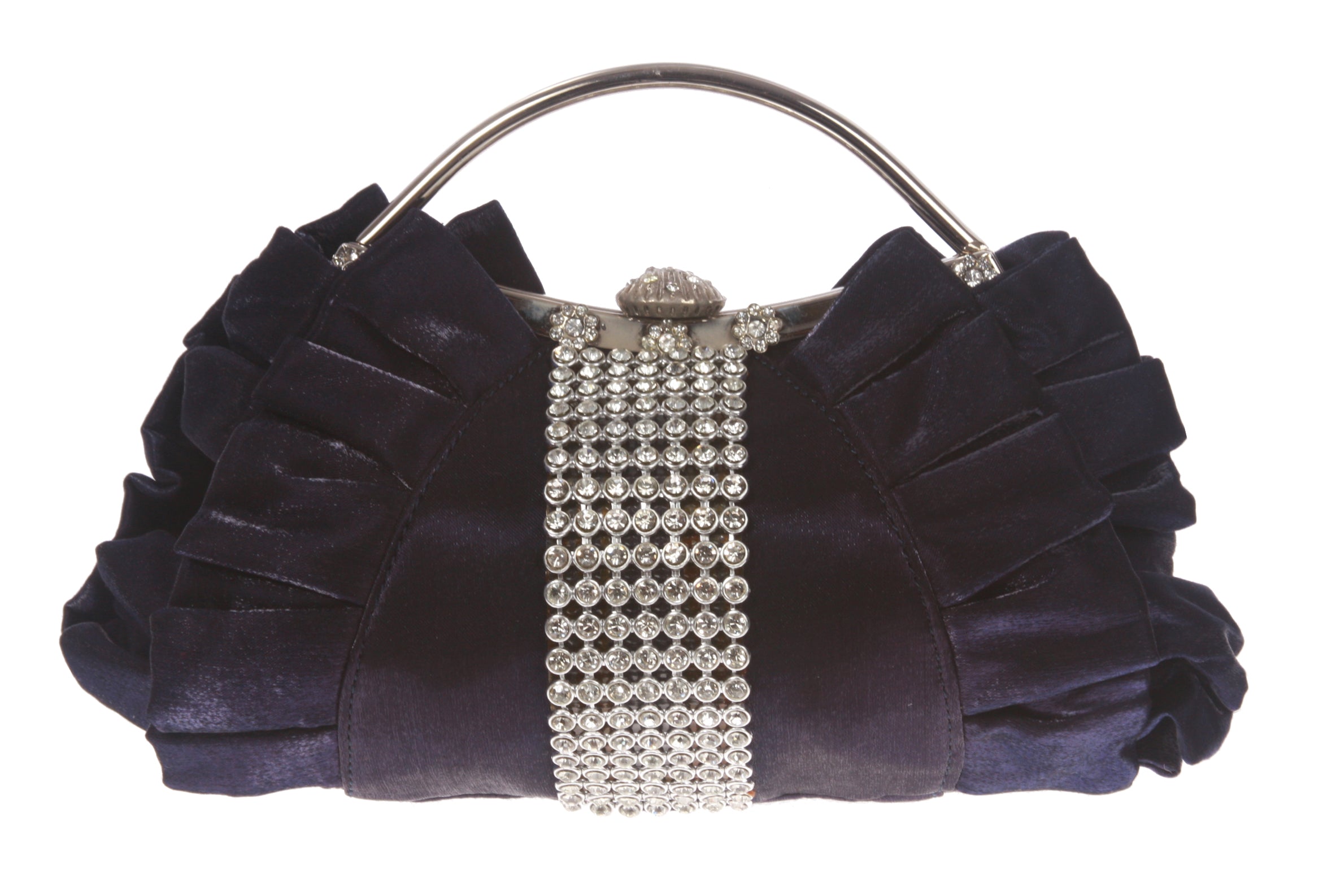 Rhinestone Band & Gather Trimmed Evening Bag - OnlineBelts