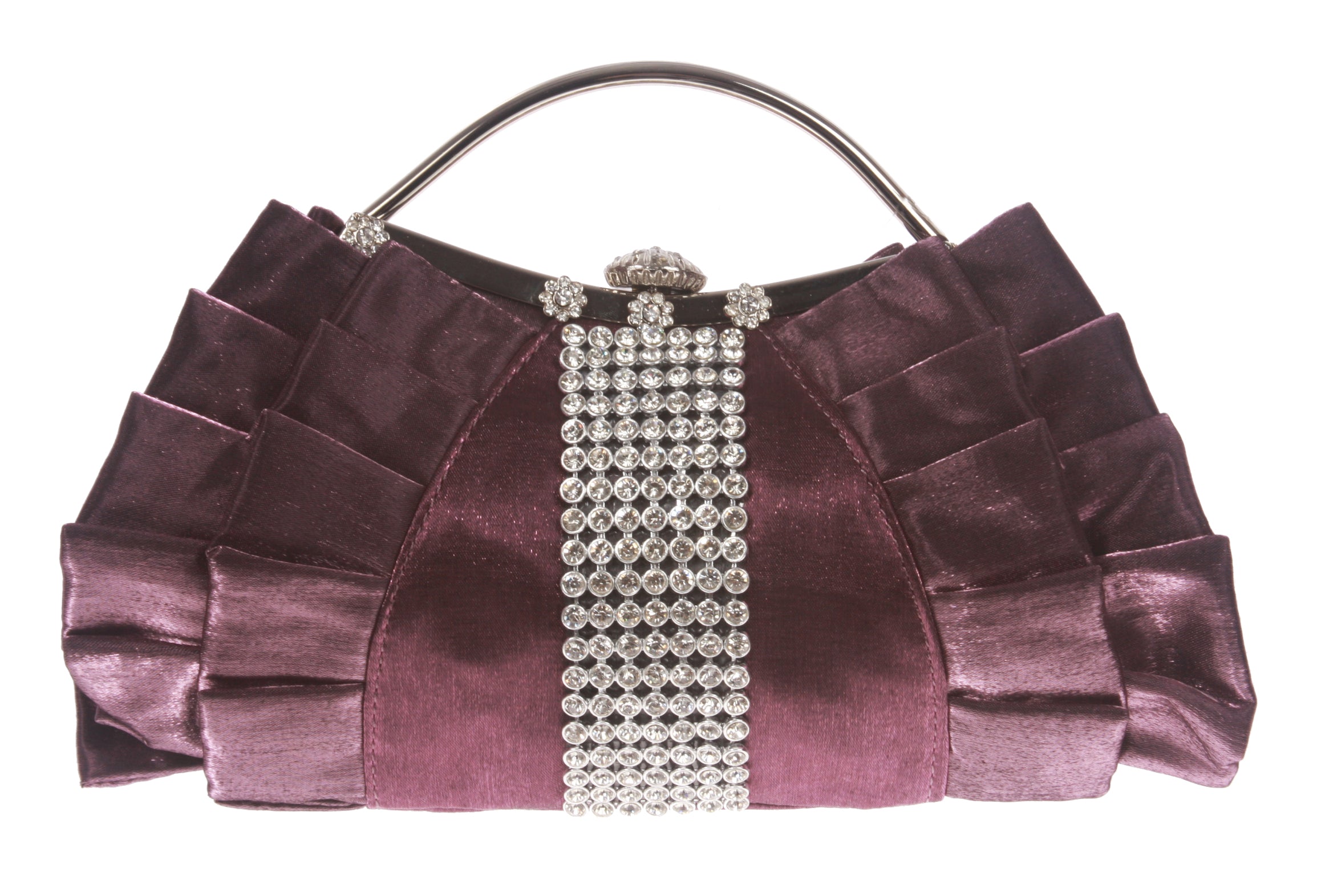 Rhinestone Band & Gather Trimmed Evening Bag - OnlineBelts