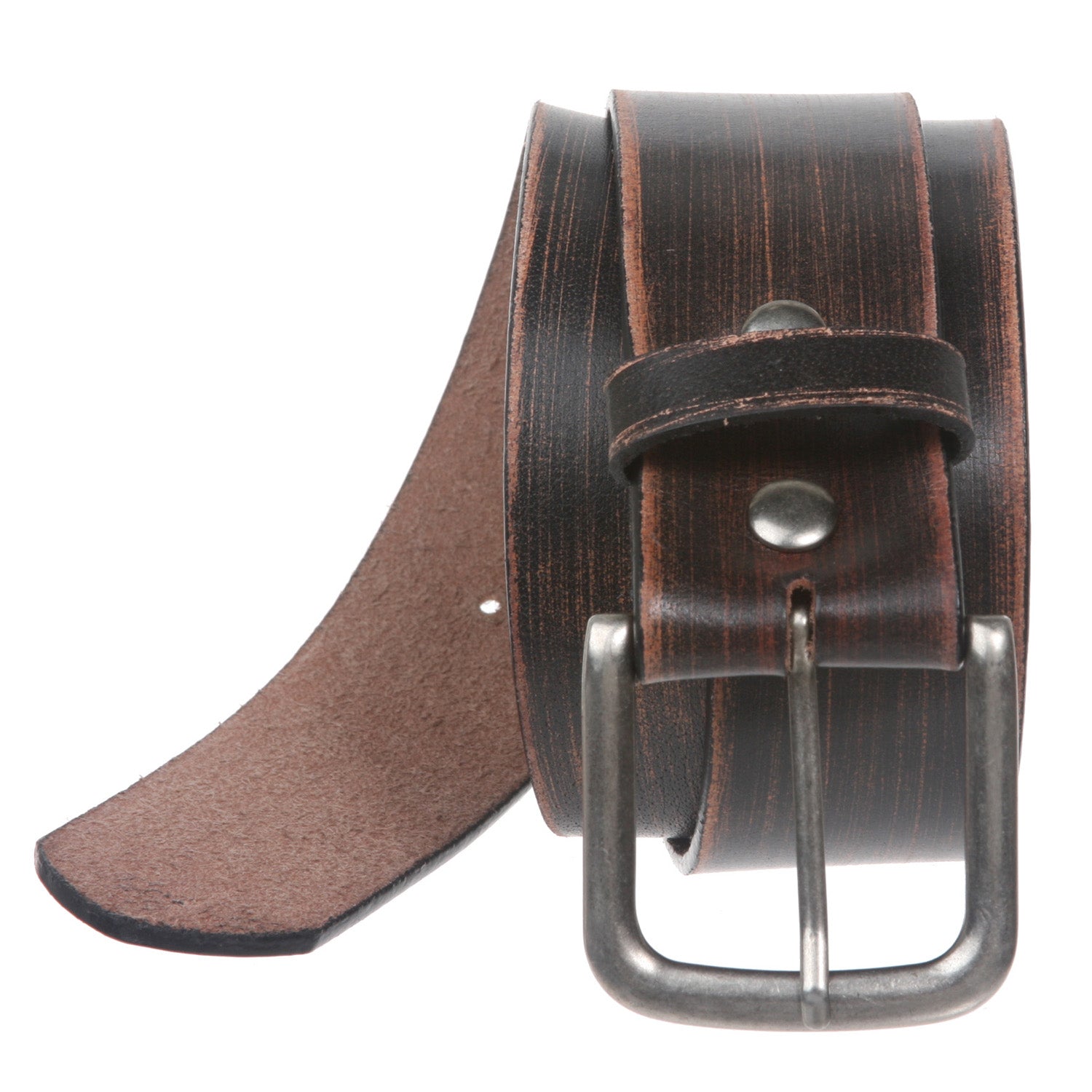 1 3/4" (45 mm) Cowhide Vintage Retro Distressed Solid Leather Belt - OnlineBelts