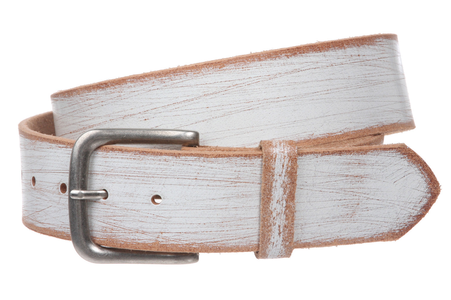 1 3/4" (45 mm) Cowhide Vintage Retro Distressed Solid Leather Belt - OnlineBelts
