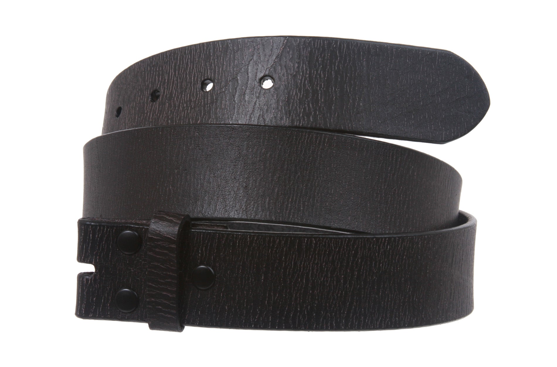 1 1/2" (38 mm) Snap On Distressed Genuine Leather Belt Strap - OnlineBelts