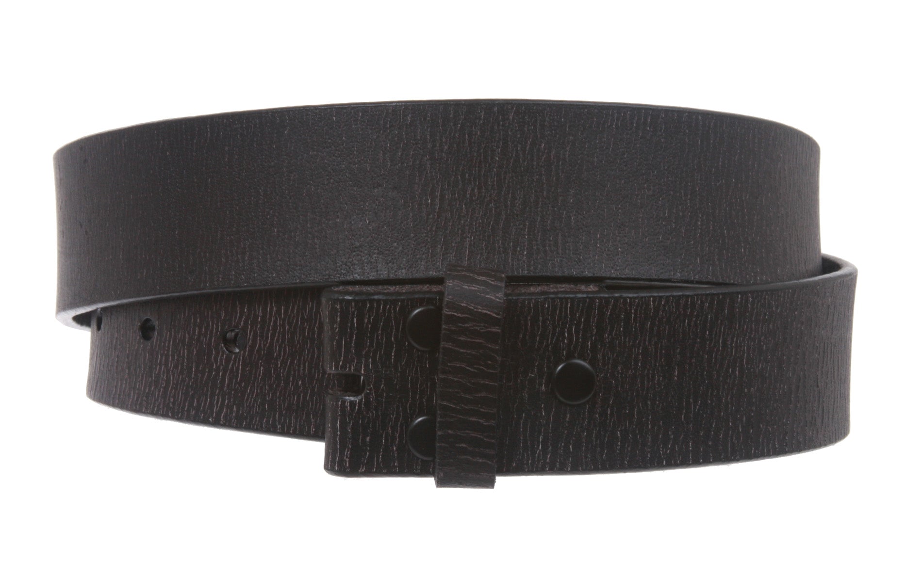 1 1/2" (38 mm) Snap On Distressed Genuine Leather Belt Strap - OnlineBelts