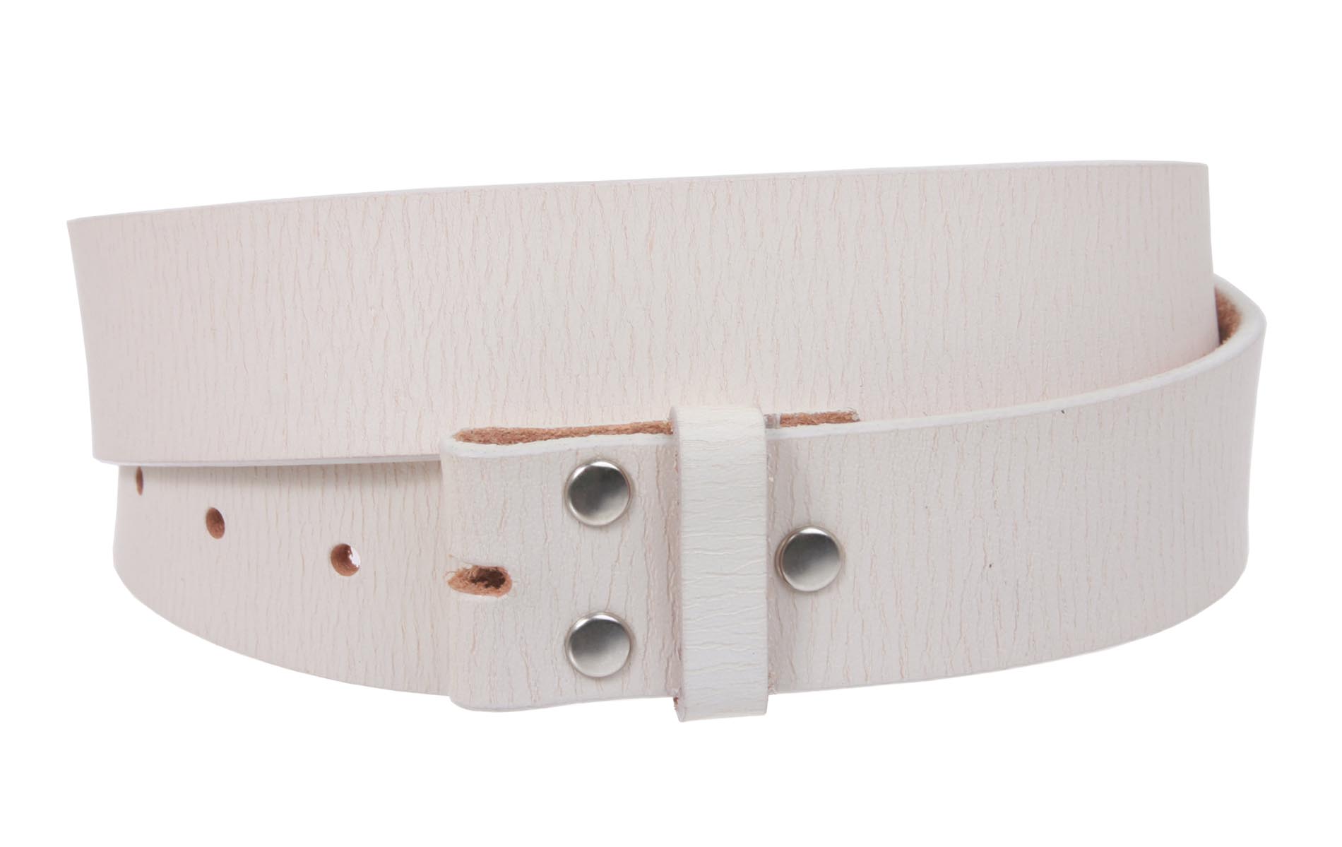 1 1/2" (38 mm) Snap On Distressed Genuine Leather Belt Strap - OnlineBelts