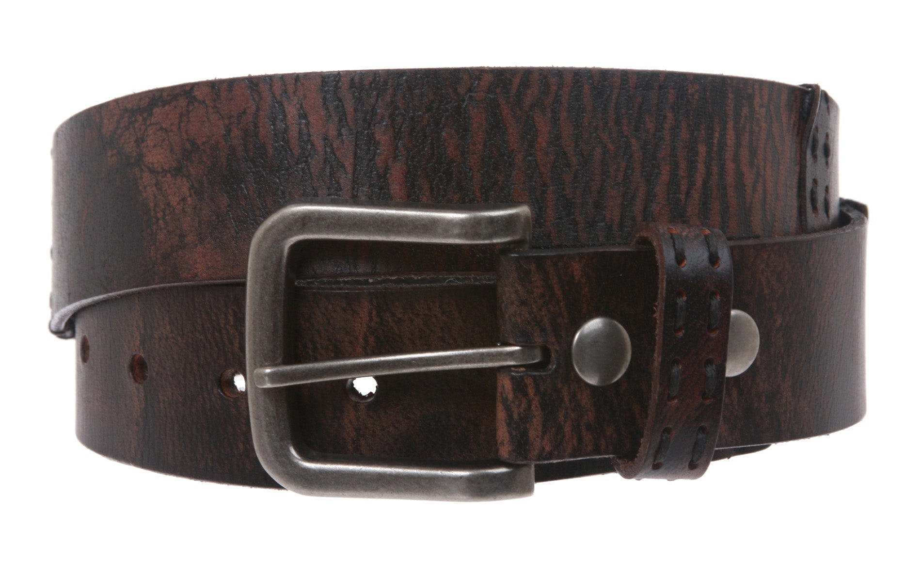Snap On Oil Tanned Vintage Genuine Leather Belt - OnlineBelts
