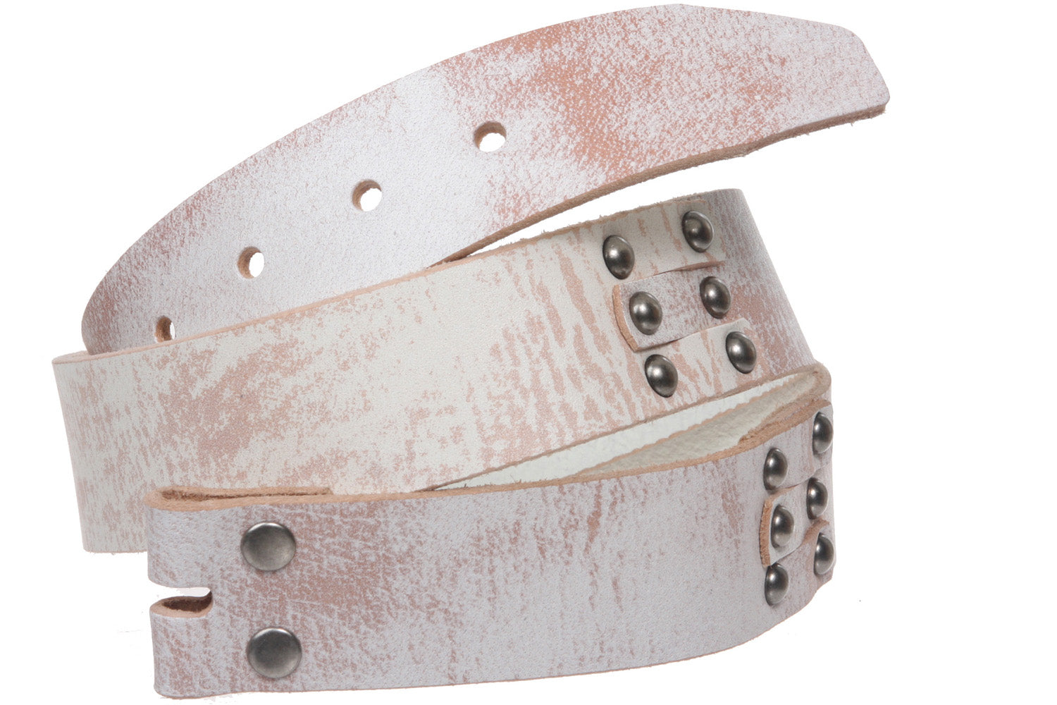 1 1/2" Snap On Vintage Solid Leather Link Belt Strap for Buckles - OnlineBelts