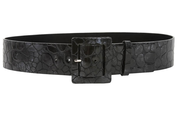 2 1/2" Two Tone Faux Alligator High Waist Patent Square Leather Belt - OnlineBelts
