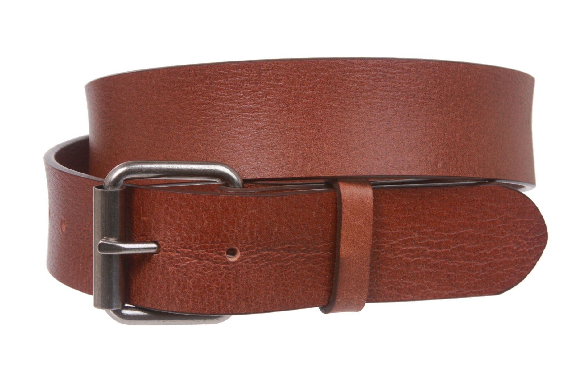 Snap On Plain Oil Tanned Top Grain Cowhide Vintage Retro Leather Belt - OnlineBelts