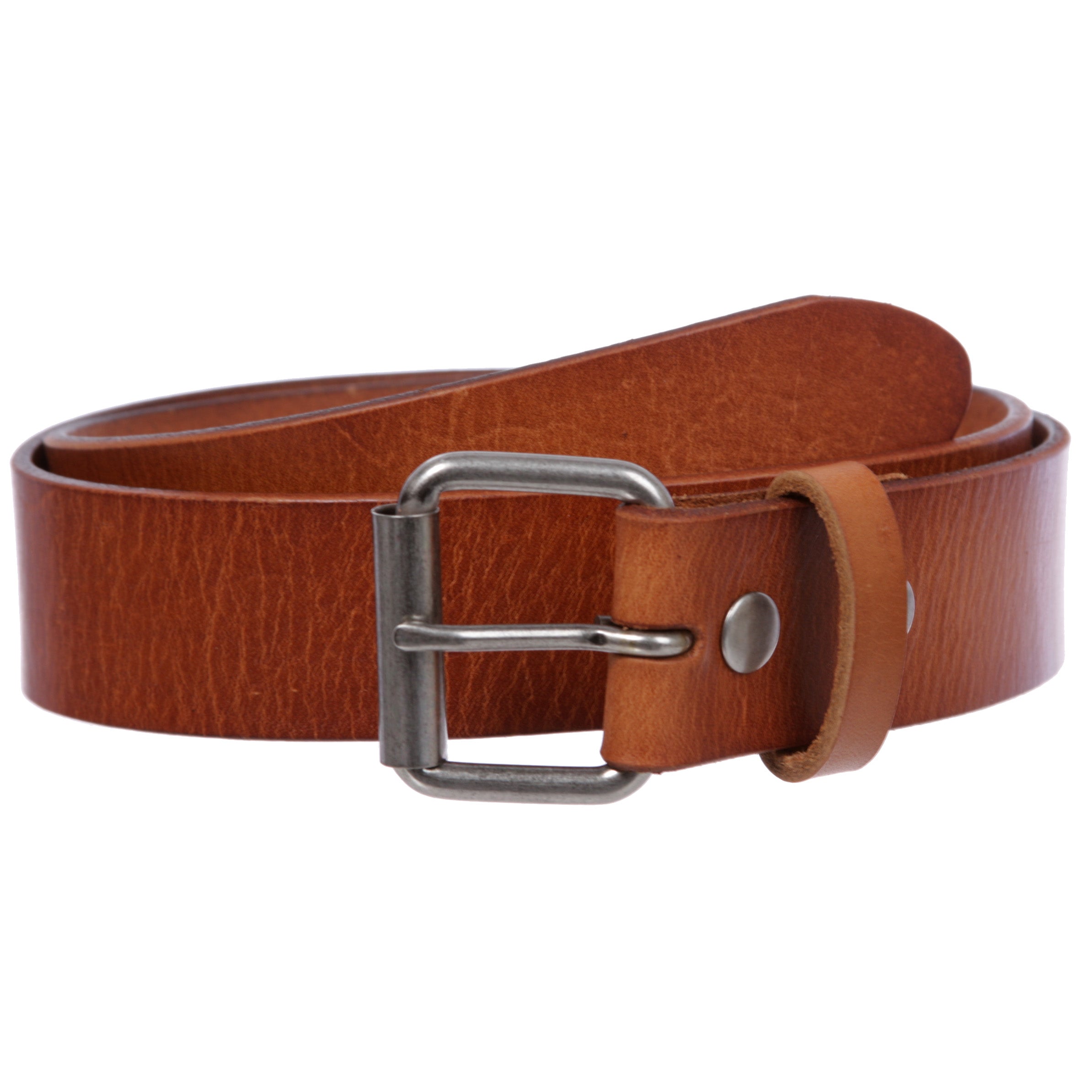 Men's or Women's Classic Roller Buckle Leather Jean Belt - OnlineBelts