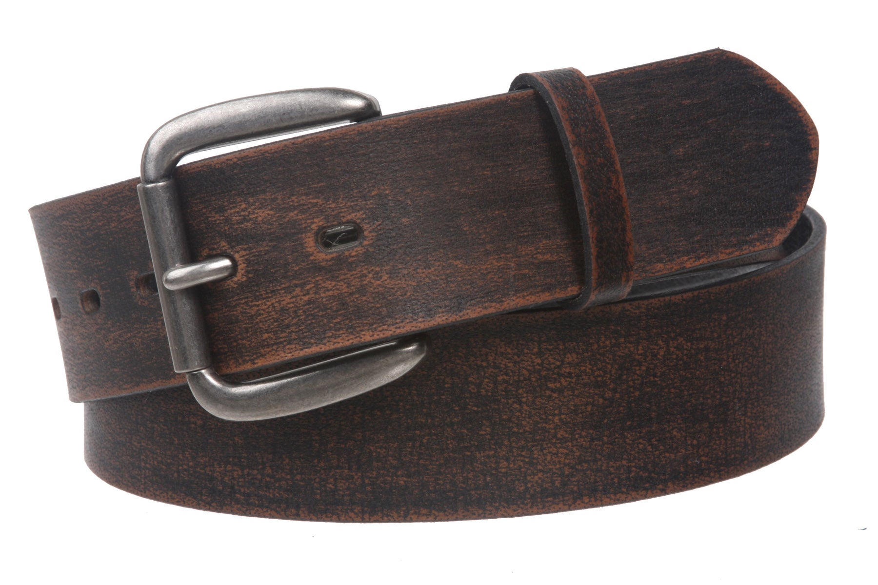 Snap On Oil Tanned Top Grain Genuine Vintage Retro Western Cowhide Leather Belt - OnlineBelts