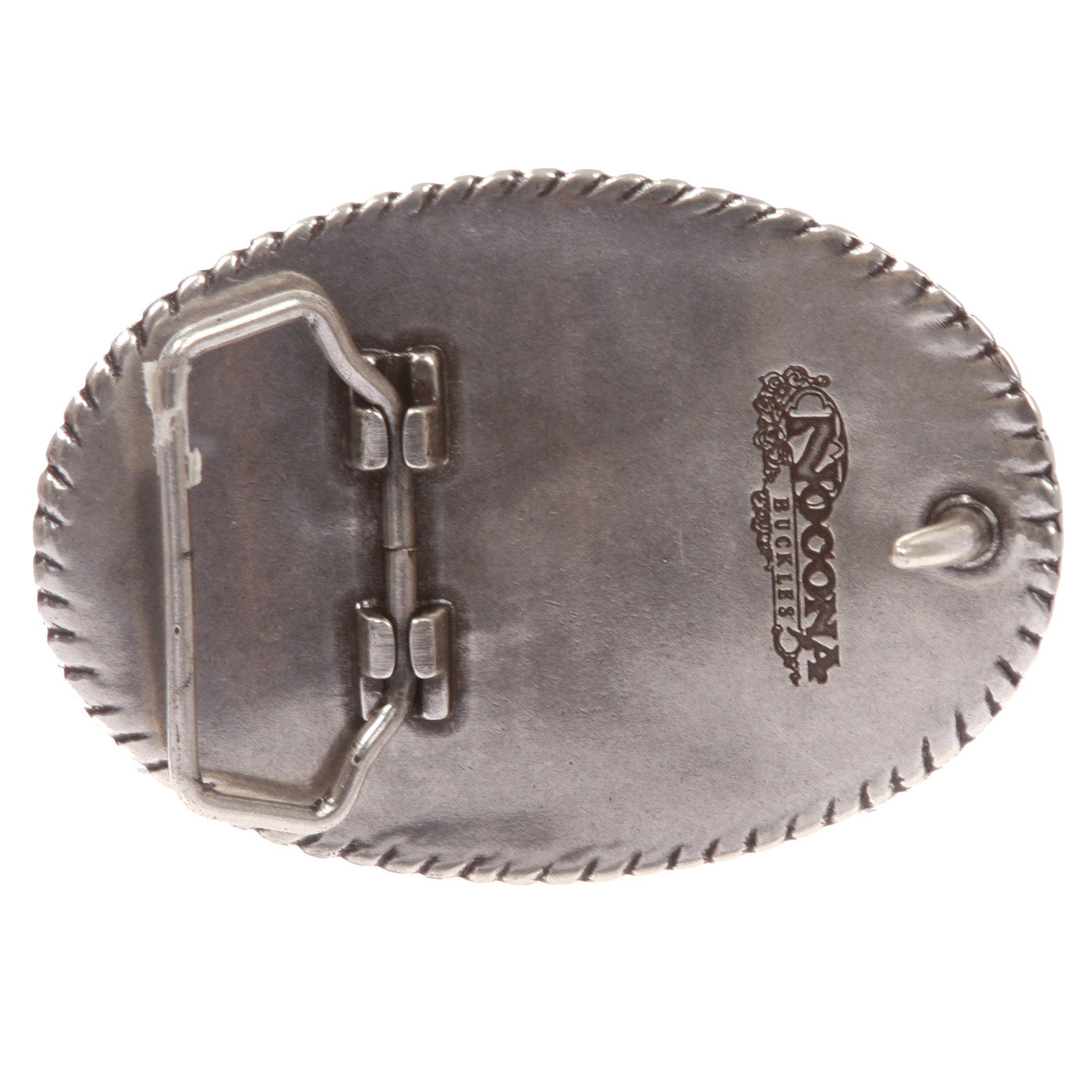 Western Silver Rose Filigree with Rhinestones Oval Belt Buckle - OnlineBelts