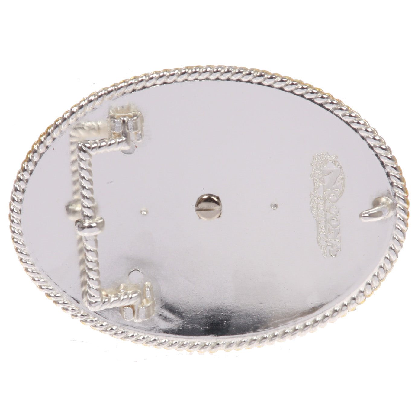 Western Cowboy Silver Buckle with Gold Soaring Eagle Leather Belt - OnlineBelts