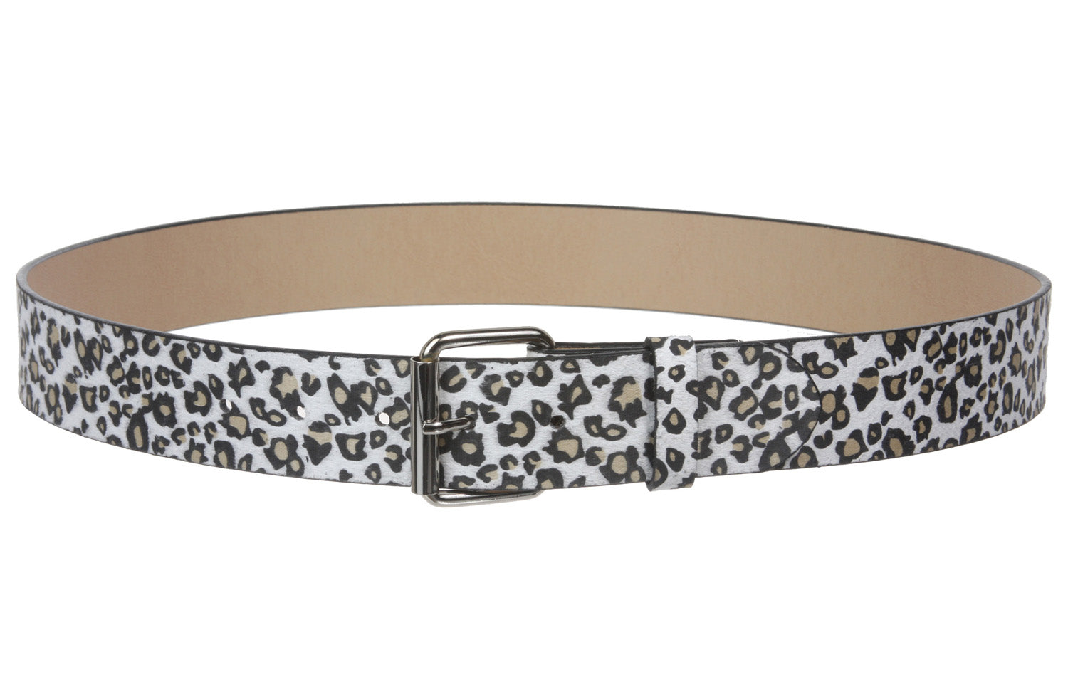 Snap On Leopard Print Animal Fur Fashion Belt - OnlineBelts