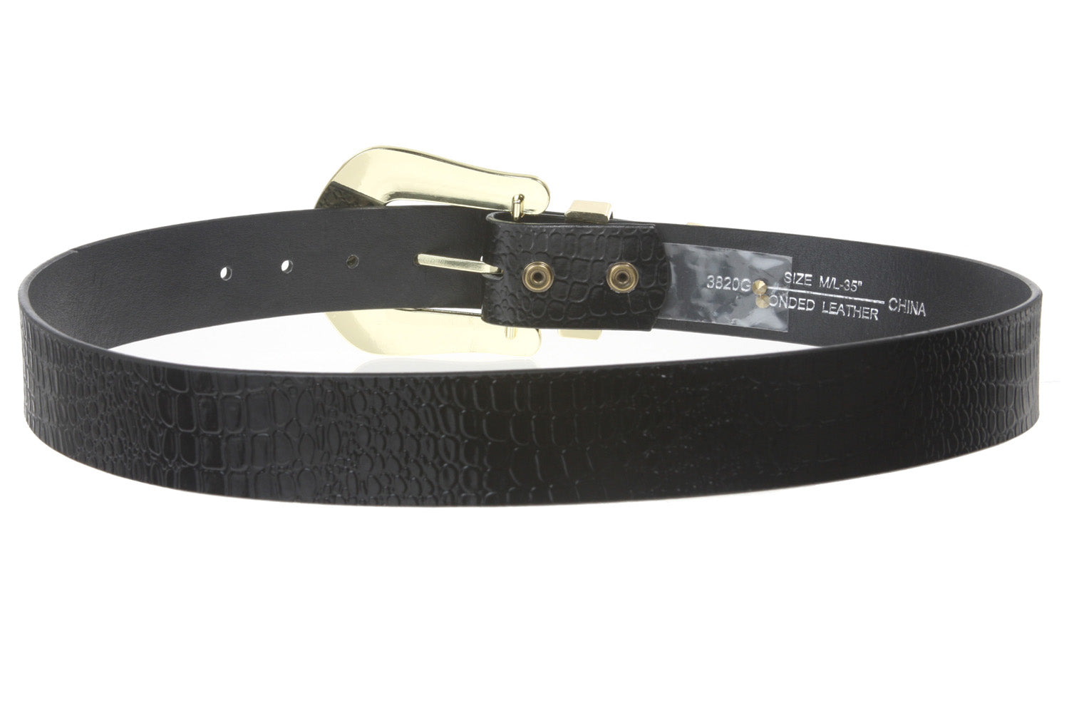 Ladies Snap On Western Alligator Rhinestone Leather Belt - OnlineBelts