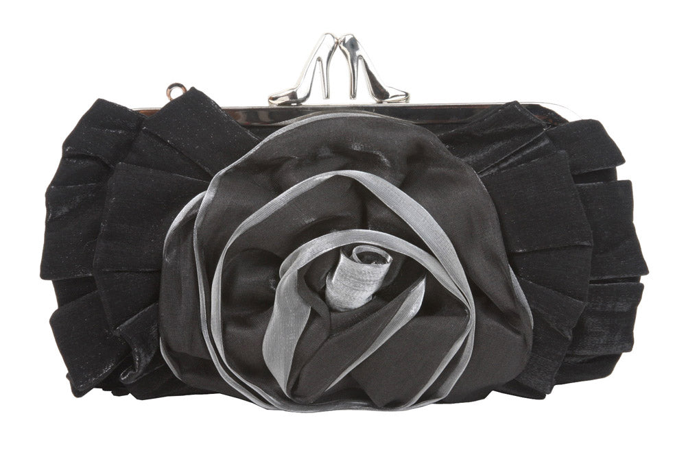Gathered & Rose Trim Evening Bag - OnlineBelts