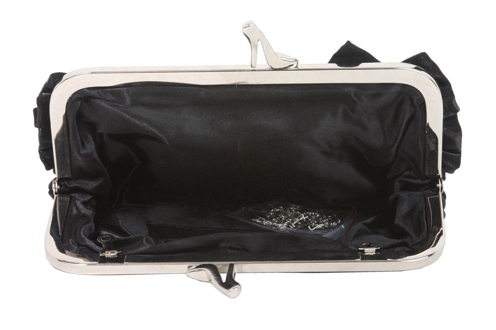 Gathered & Rose Trim Evening Bag - OnlineBelts