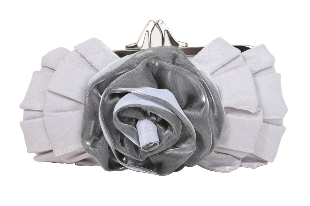 Gathered & Rose Trim Evening Bag - OnlineBelts
