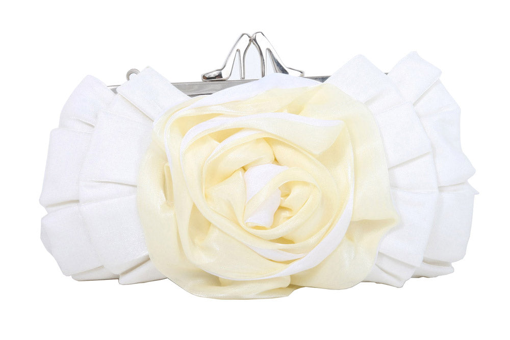 Gathered & Rose Trim Evening Bag - OnlineBelts