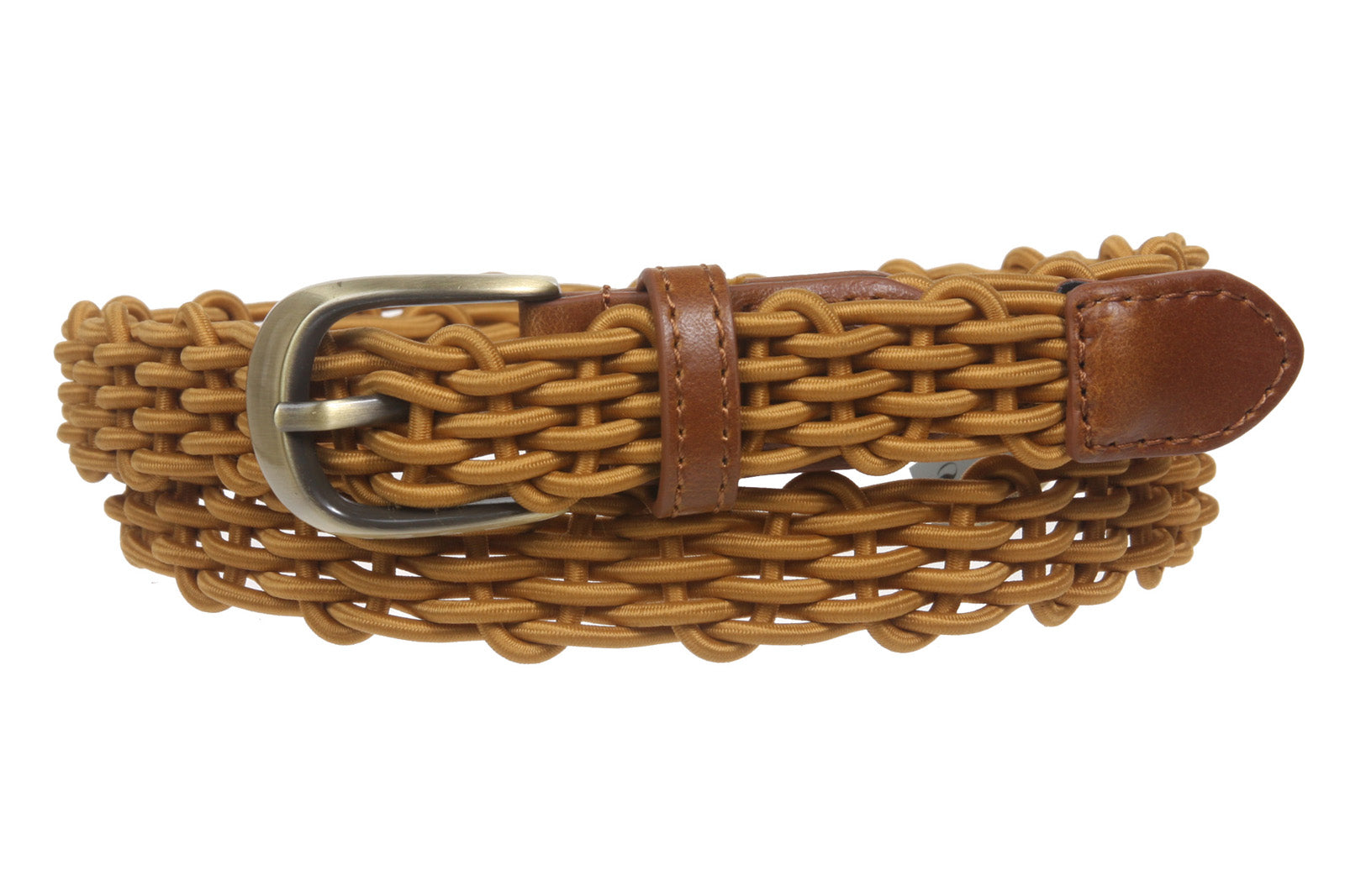 1" Comfort Stretch Braided Horseshoe Non Leather Belt - OnlineBelts
