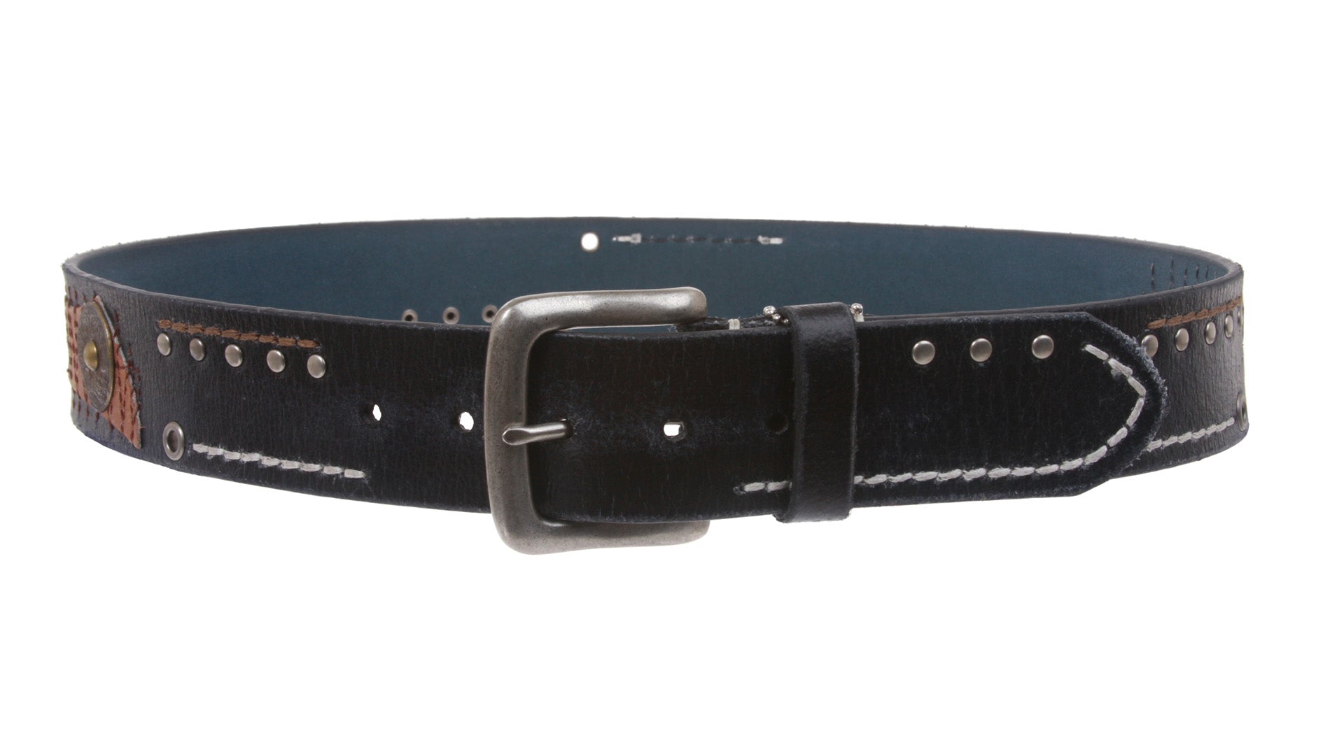 Men's Vintage/Distress Style Genuine Leather Casual Jeans Belt - OnlineBelts