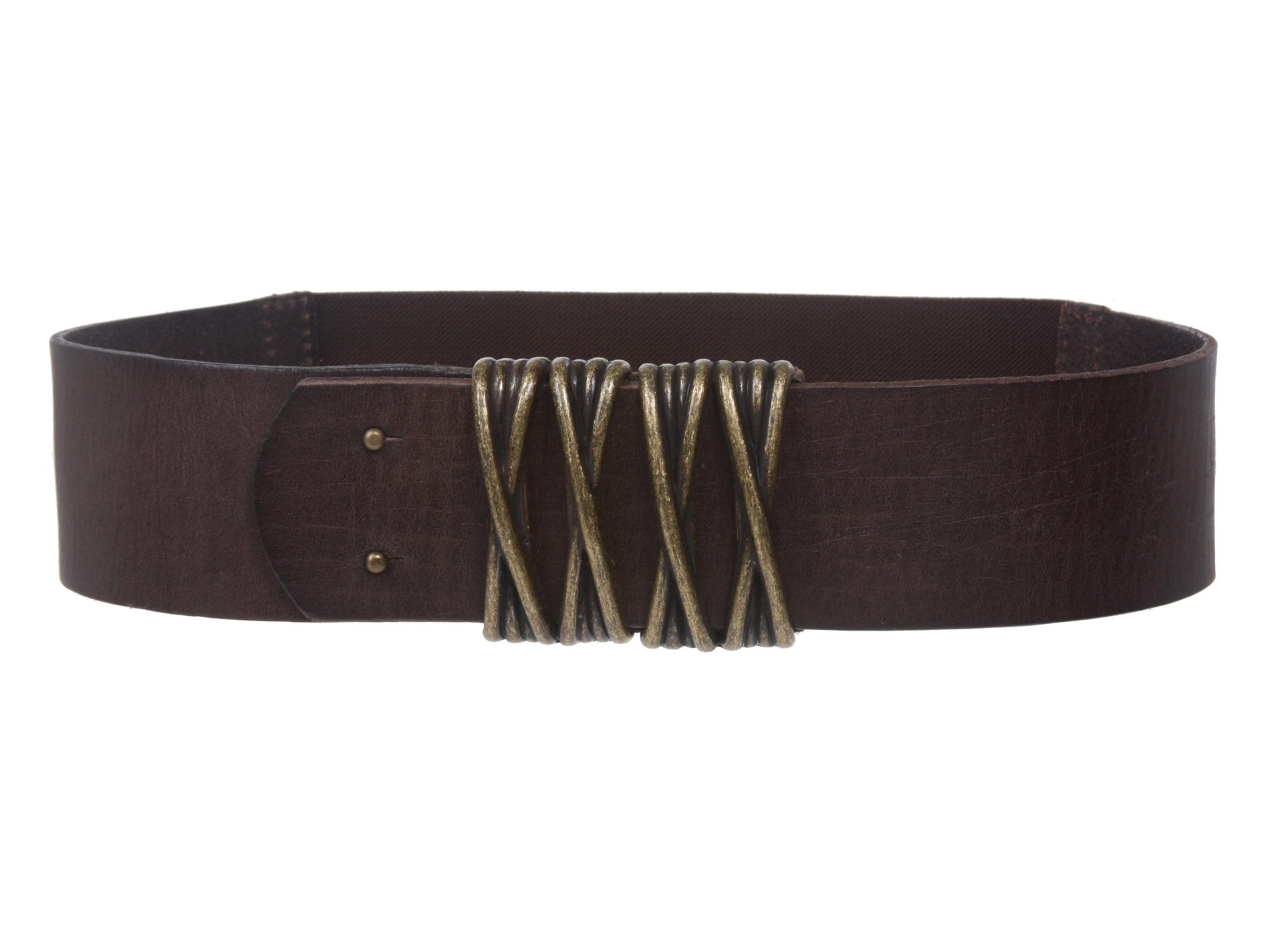 Women's 2 1/4" High Waist Pull-Through Full Grain Vintage Leather Stretch Belt