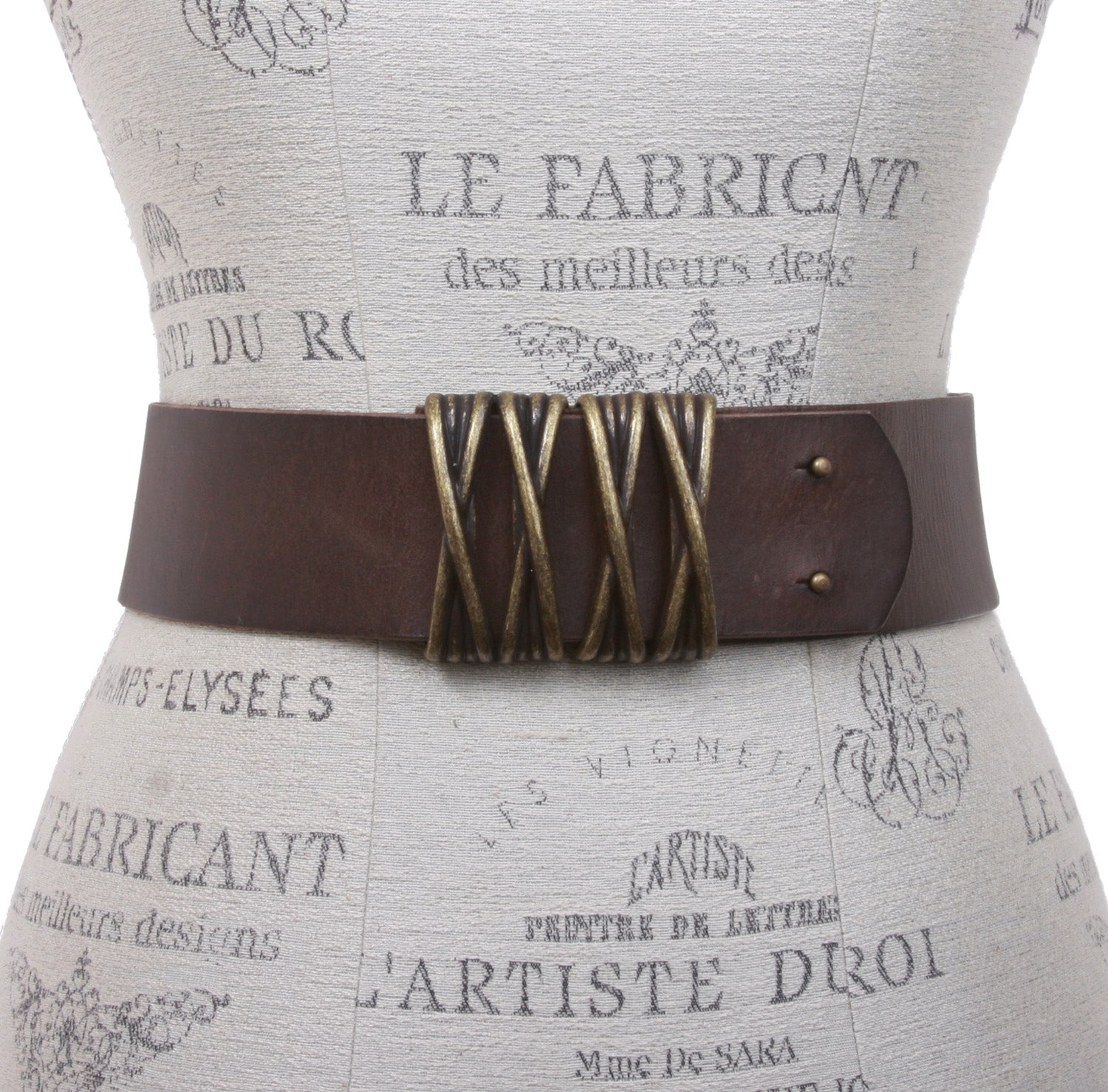 Women's 2 1/4" High Waist Pull-Through Full Grain Vintage Leather Stretch Belt - OnlineBelts