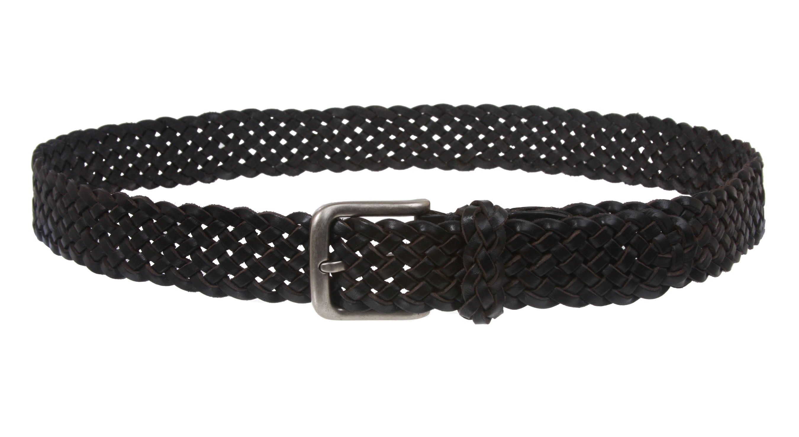 Women's 1 3/8" Braided Woven Solid Leather Belt - OnlineBelts