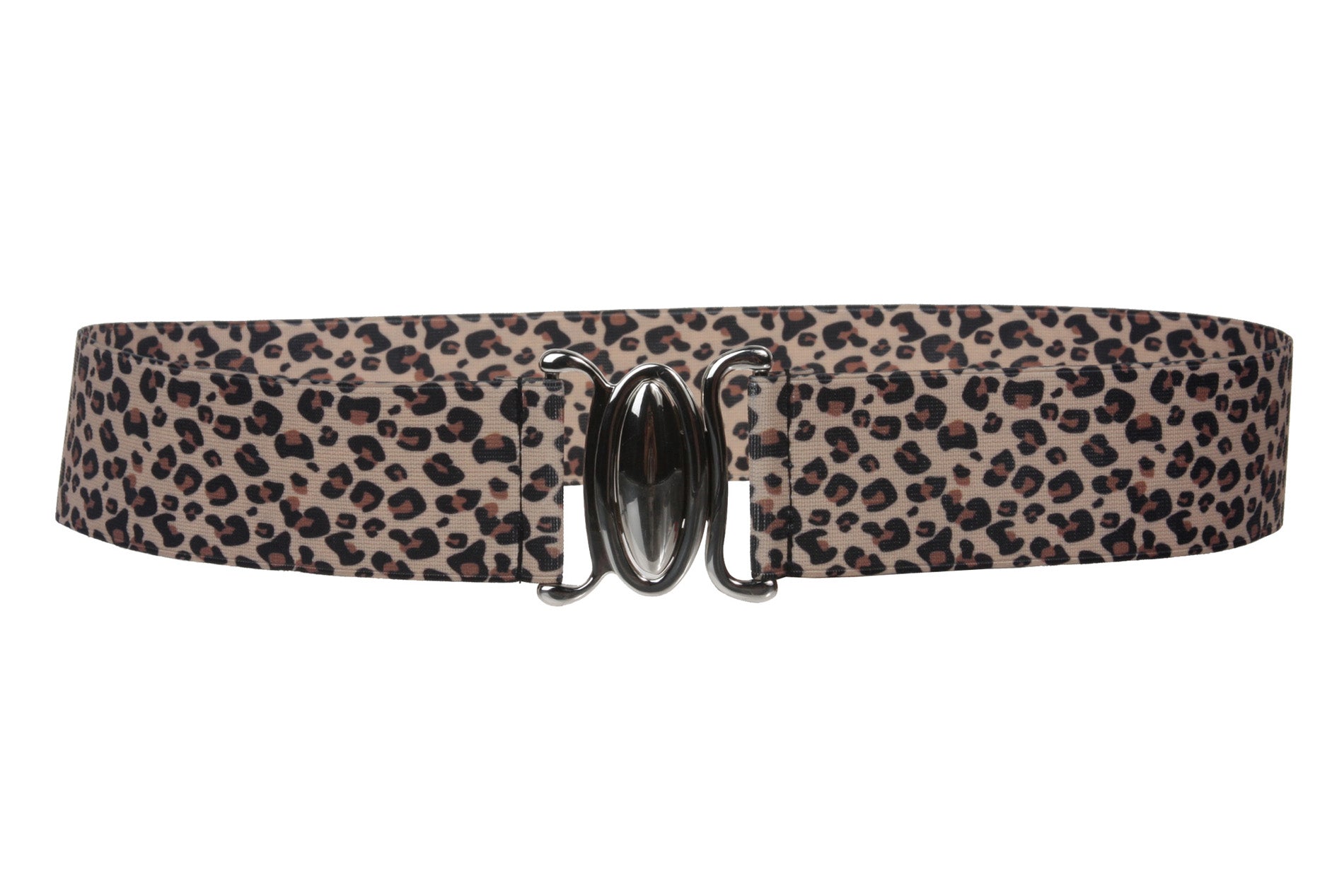 Ladies 1 7/8" Wide Leopard Pattern Elastic Belt - OnlineBelts