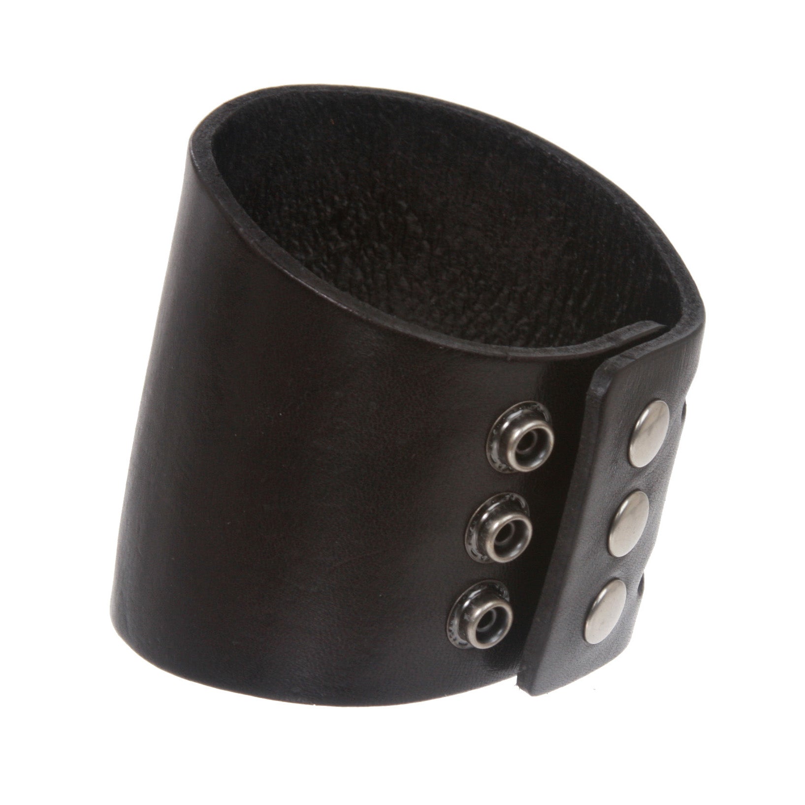 3 Inches Wide Oil Tanned Leather Wristband Cuff Bracelet - OnlineBelts