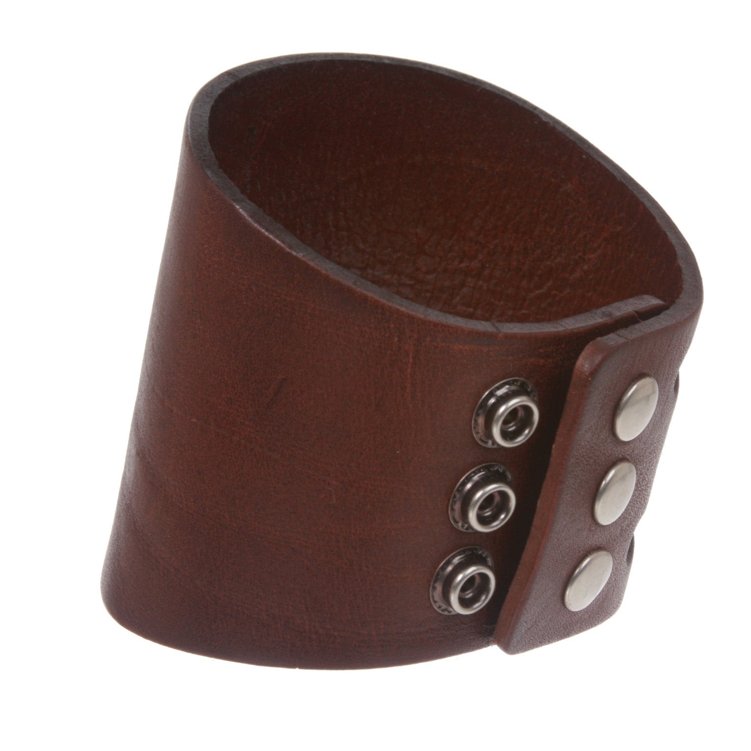 3 Inches Wide Oil Tanned Leather Wristband Cuff Bracelet - OnlineBelts