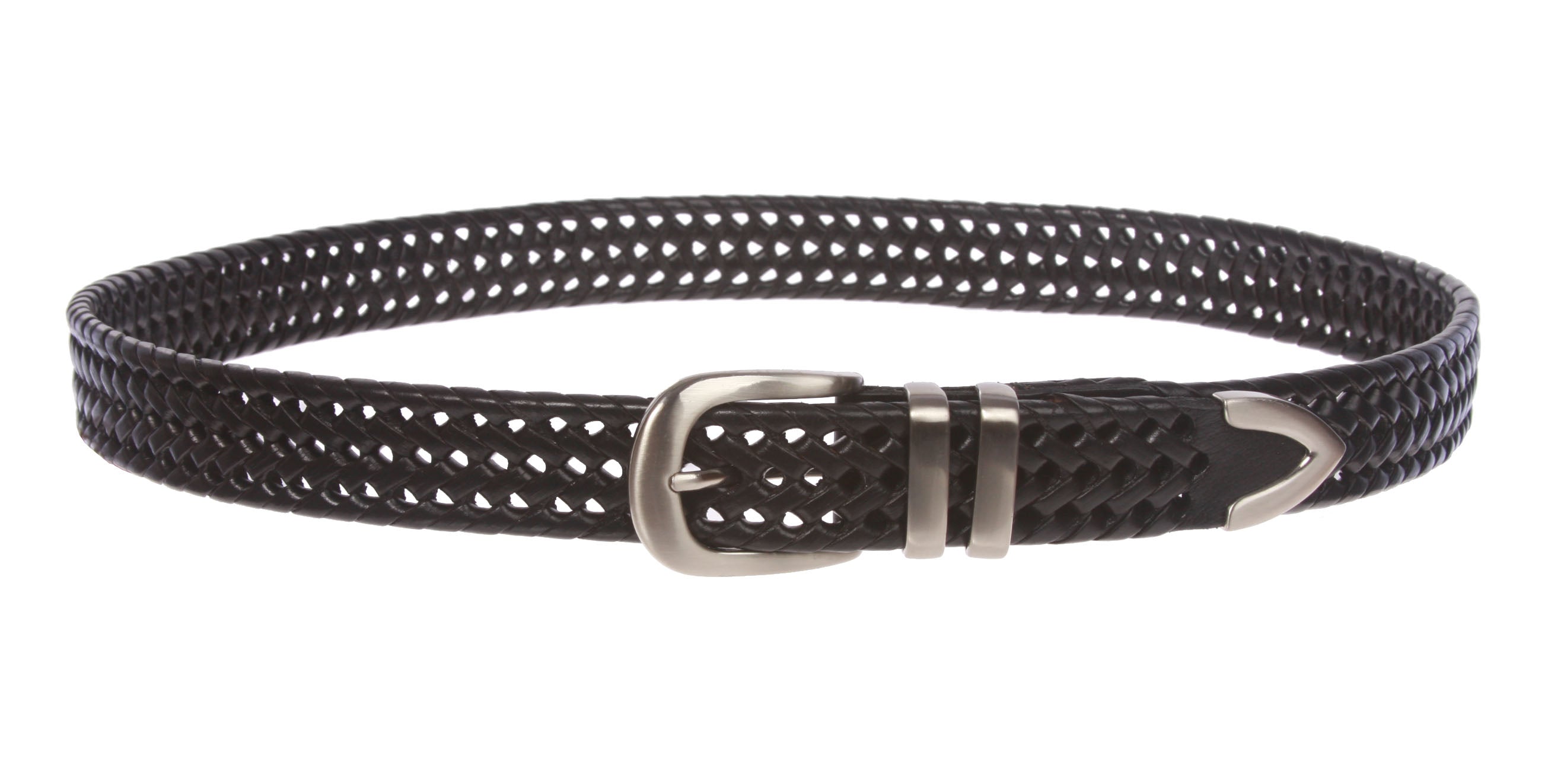 Men's 1 1/8 Inch (30 mm) Braided Leather Dress Lacing Belt