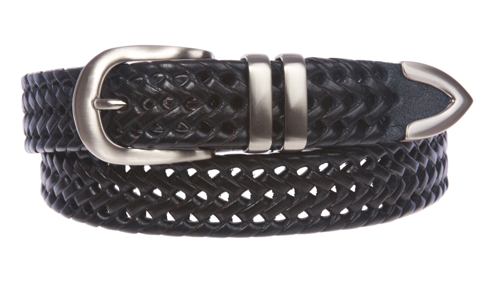 Men's 1 1/8 Inch (30 mm) Braided Leather Dress Lacing Belt - OnlineBelts