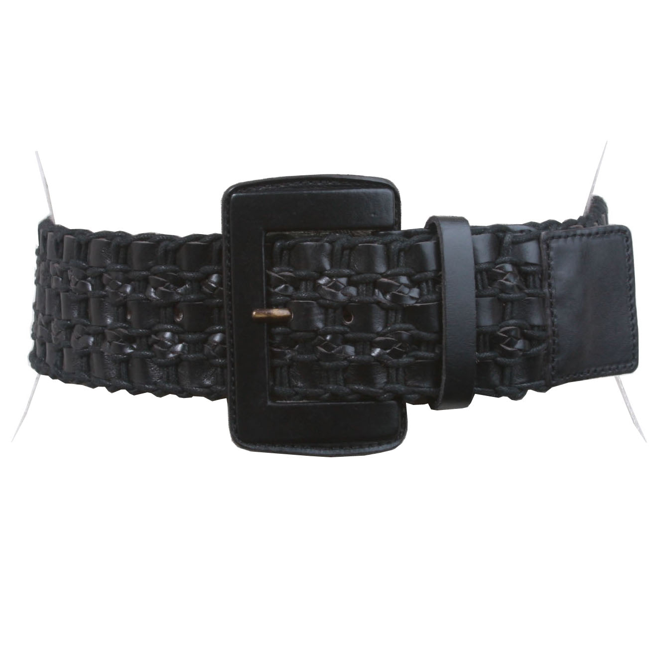 Women's 2 3/8" or 60 mm Wide High Waist Braided Woven Full Grain Leather Belt - OnlineBelts