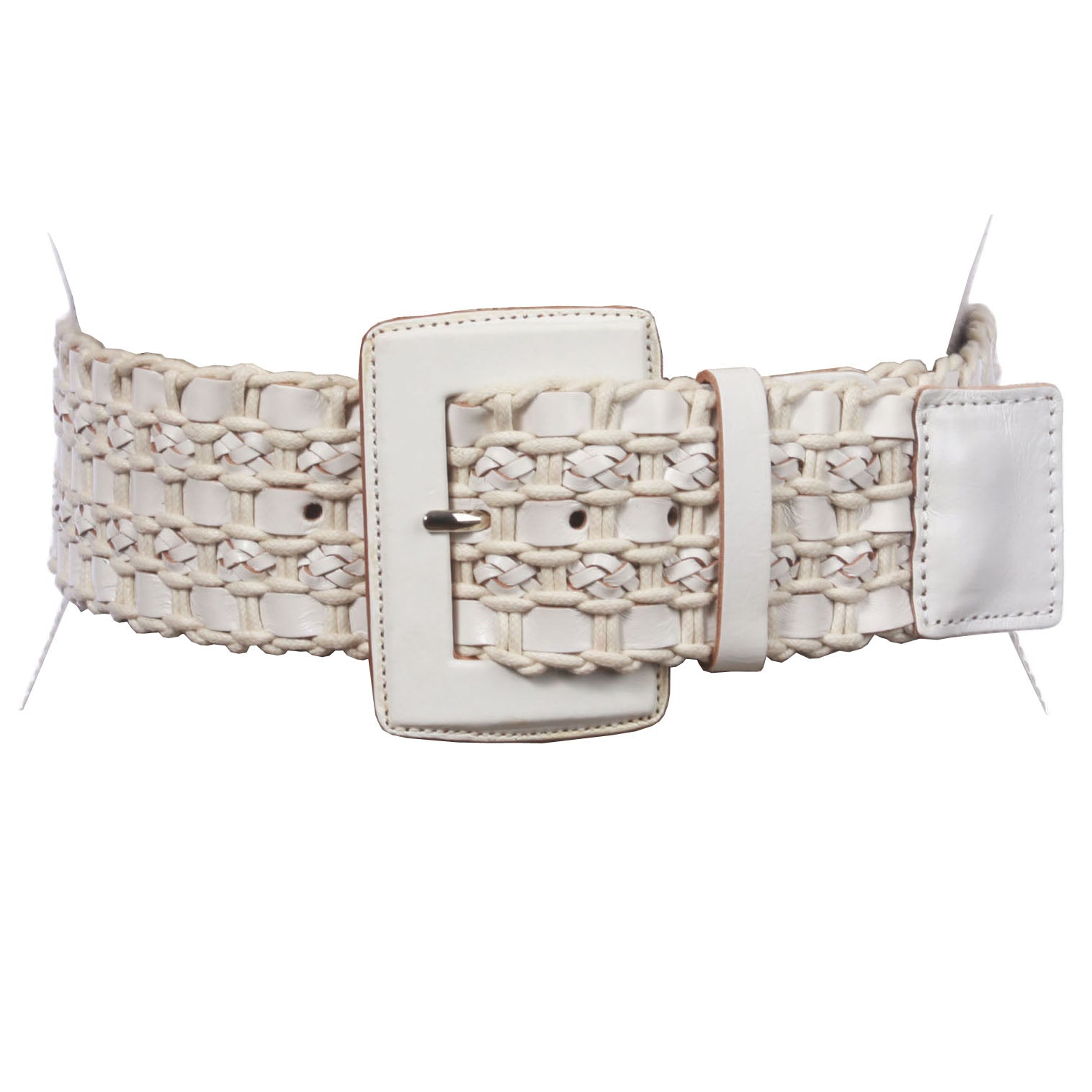 Women's 2 3/8" or 60 mm Wide High Waist Braided Woven Full Grain Leather Belt - OnlineBelts