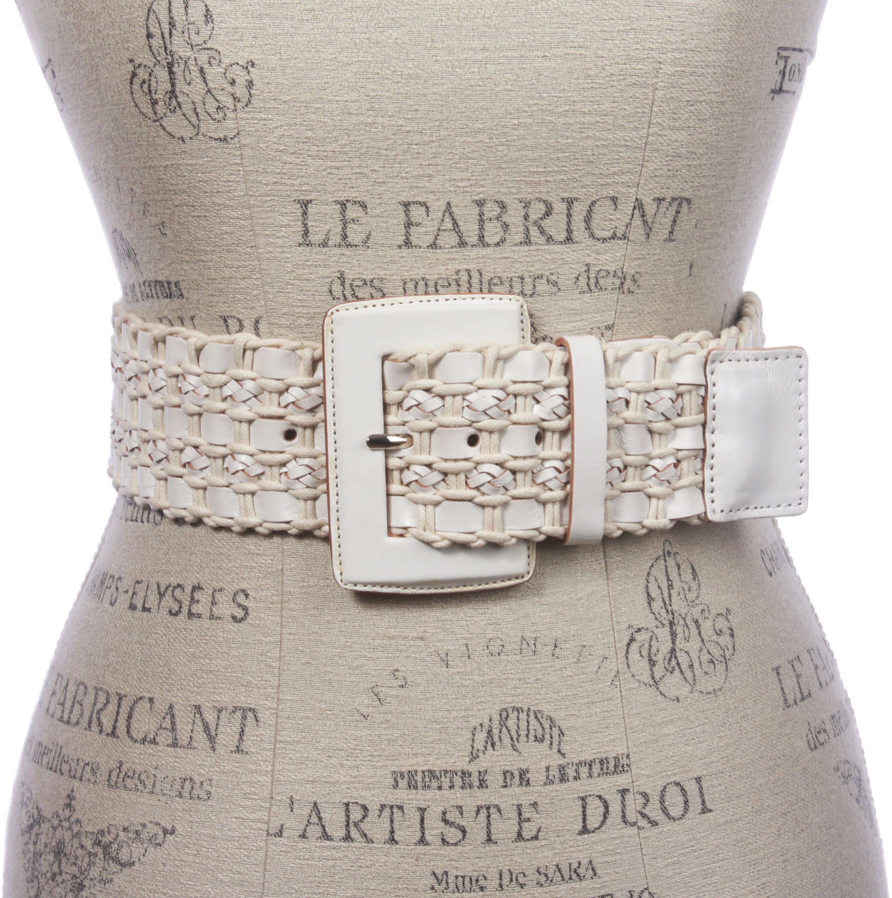 Women's 2 3/8" or 60 mm Wide High Waist Braided Woven Full Grain Leather Belt - OnlineBelts