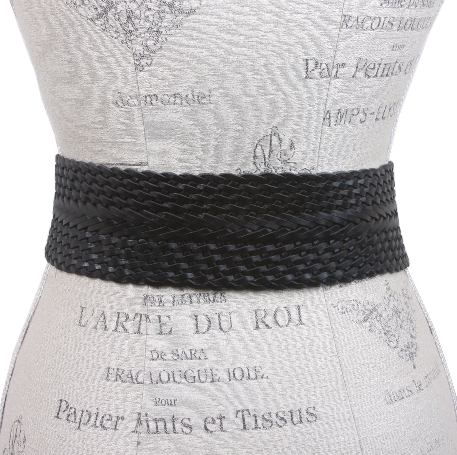 Women's High Waist Braided Woven Full Grain Leather Belt - OnlineBelts