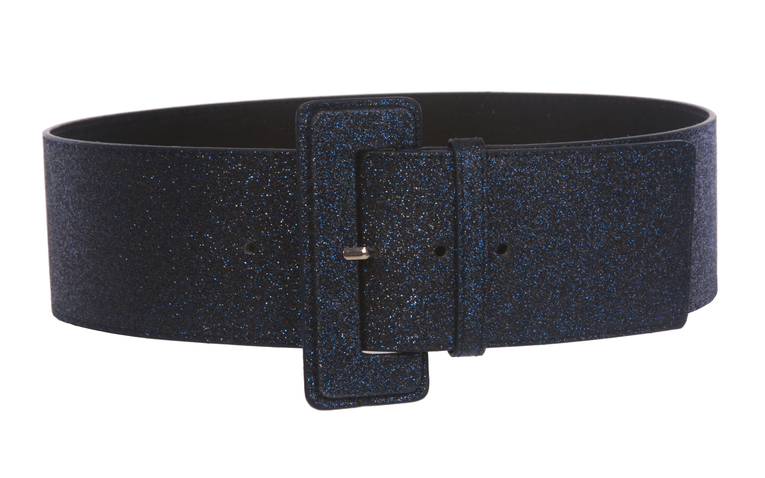 Ladies High Waist Wide Glitter Fashion Plain Leather Belt - OnlineBelts