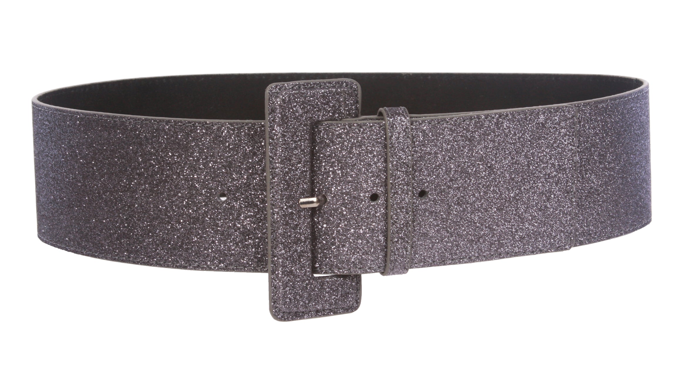 Ladies High Waist Wide Glitter Fashion Plain Leather Belt - OnlineBelts