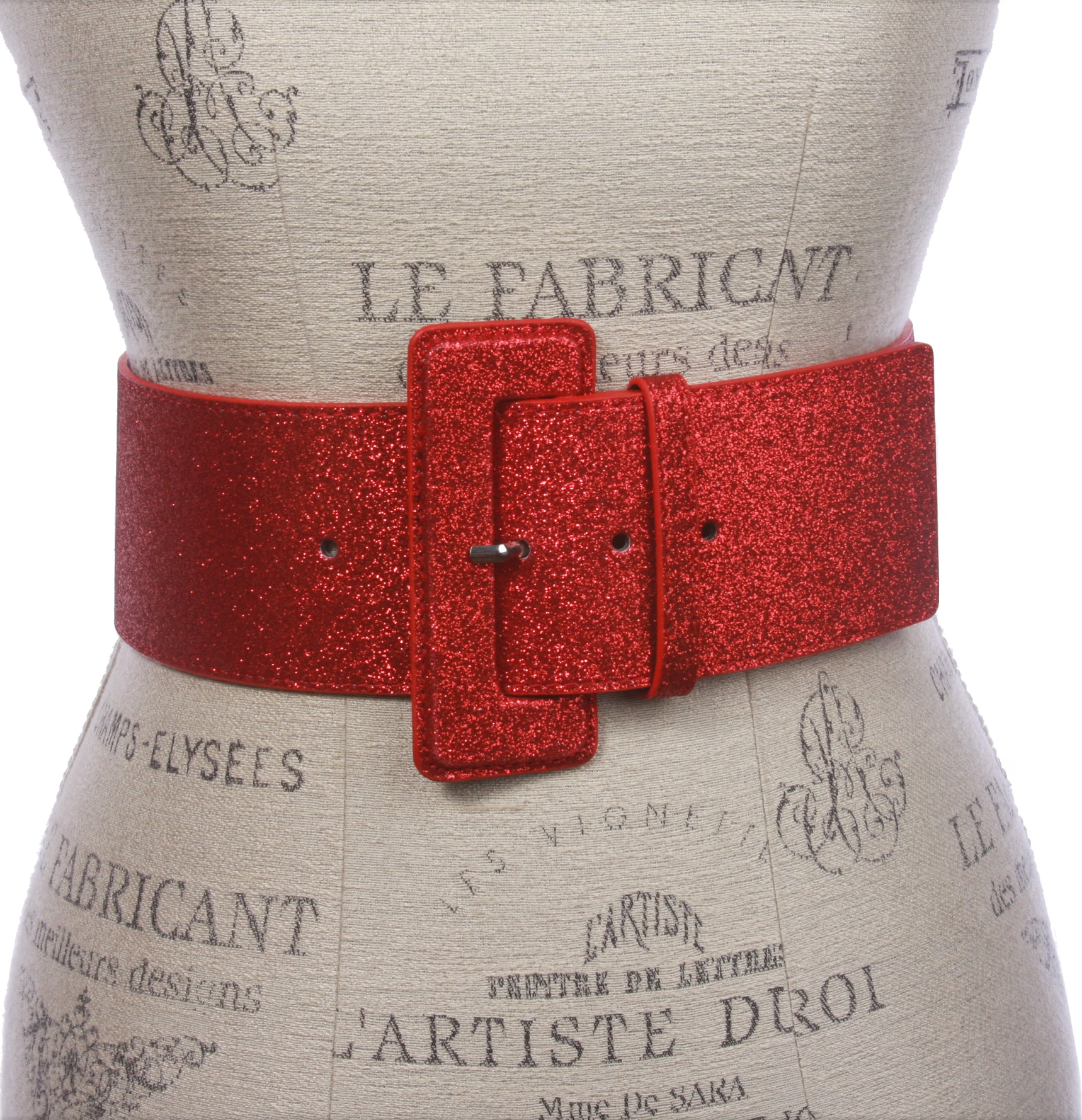 Ladies High Waist Wide Glitter Fashion Plain Leather Belt - OnlineBelts