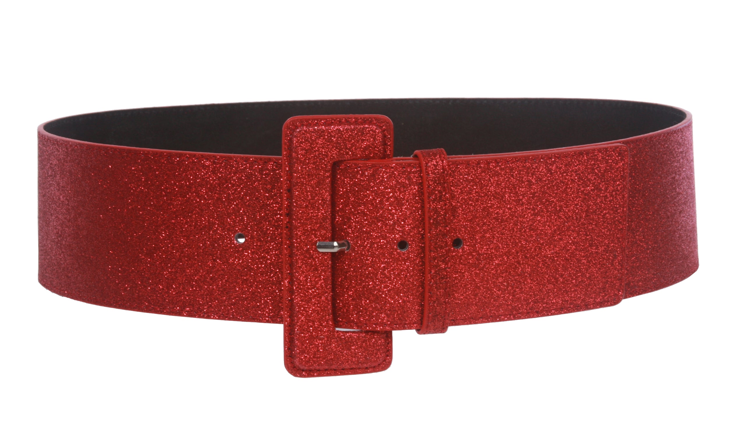 Ladies High Waist Wide Glitter Fashion Plain Leather Belt - OnlineBelts