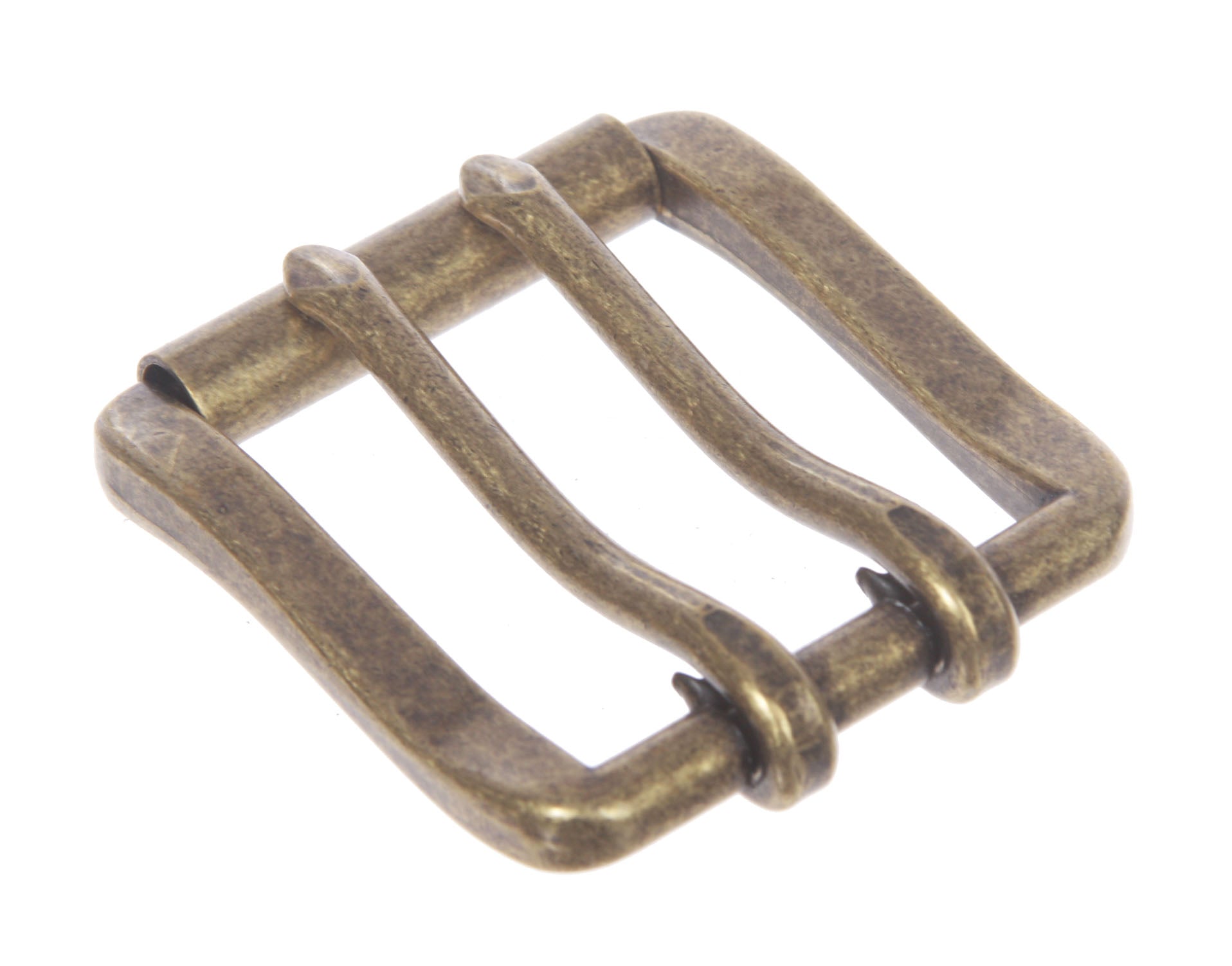 1 1/2" (38 mm) Double Prong Roller Solid Brass Belt Buckle - OnlineBelts