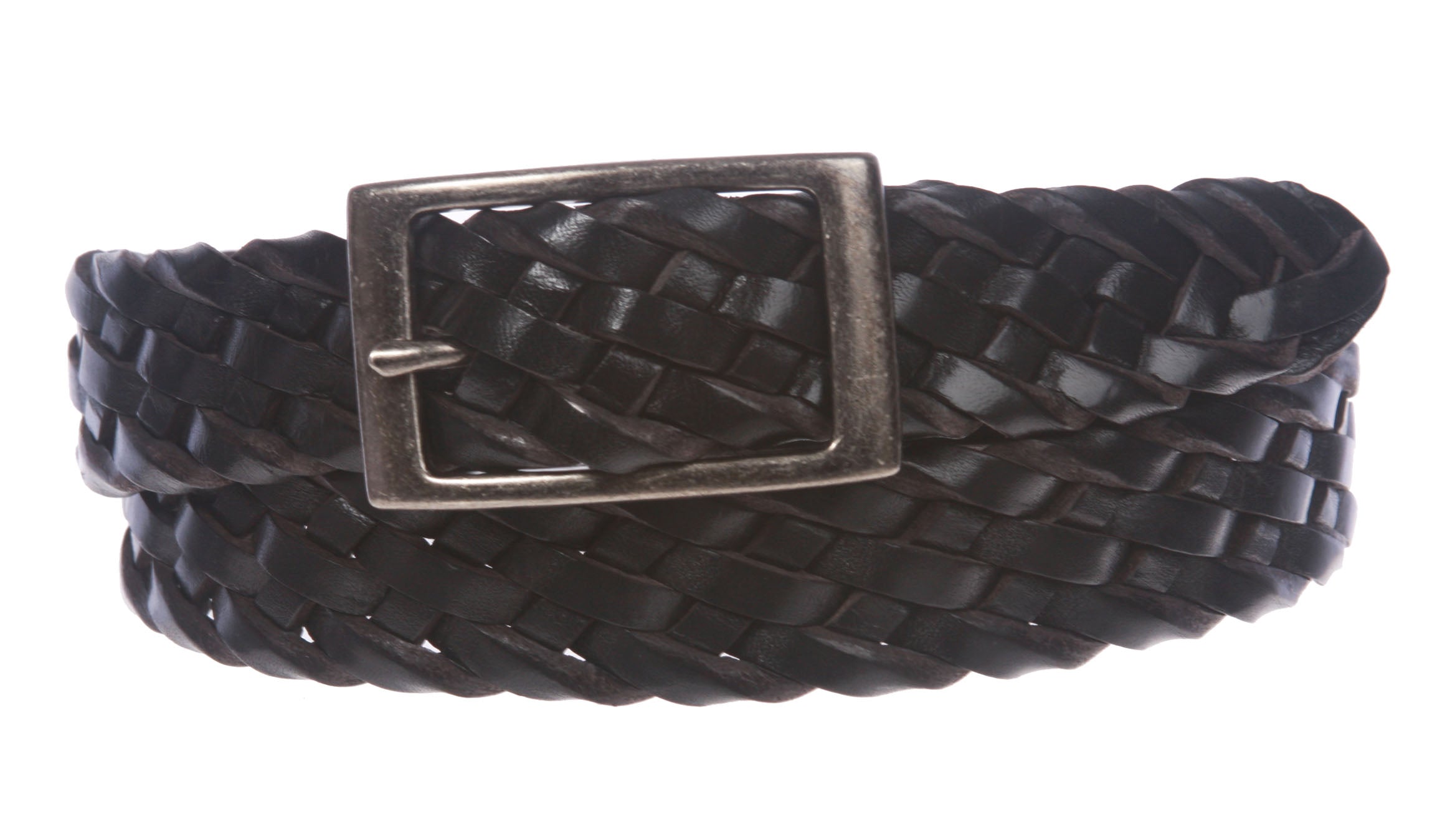1 1/4" Braided Woven Leather Belt - OnlineBelts