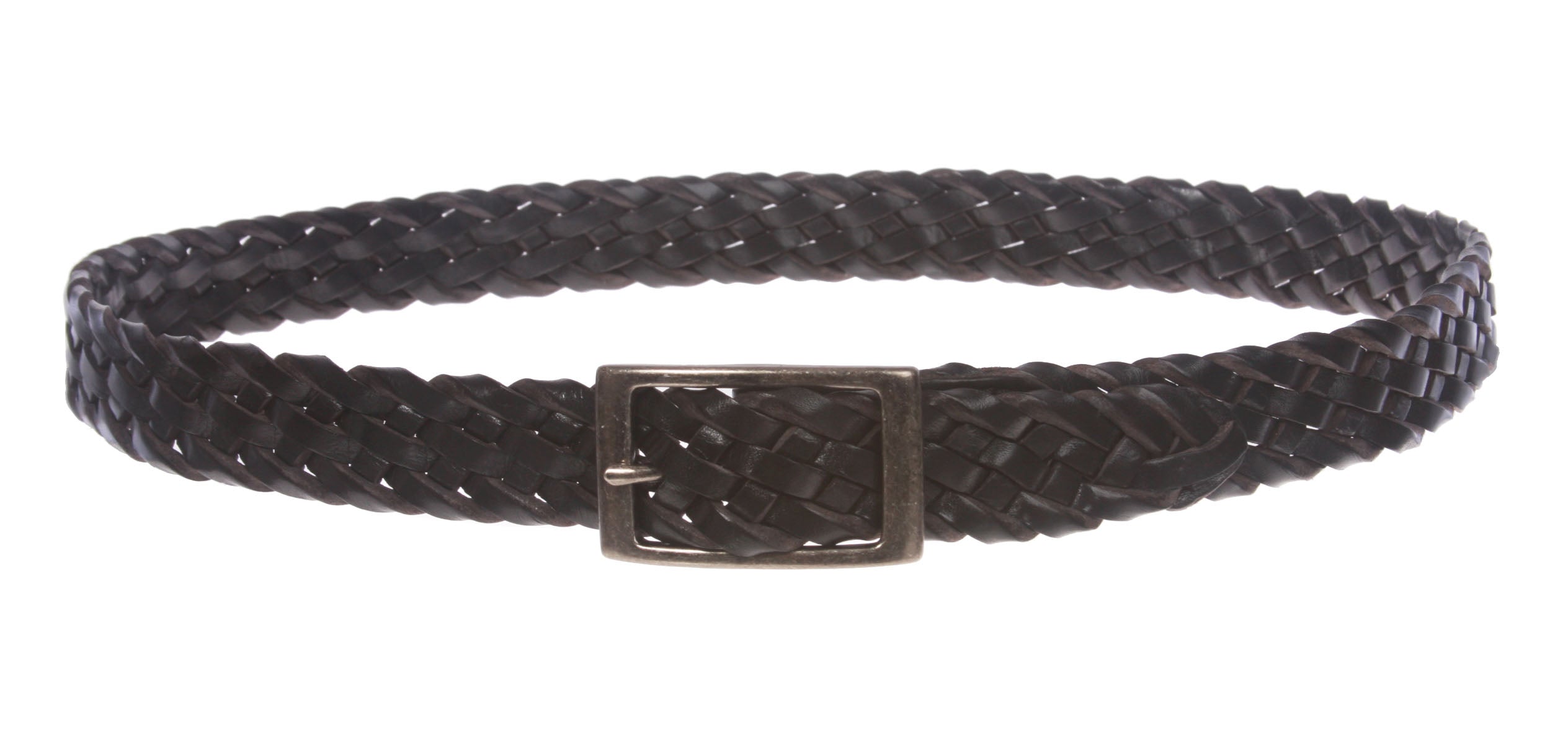 1 1/4" Braided Woven Leather Belt