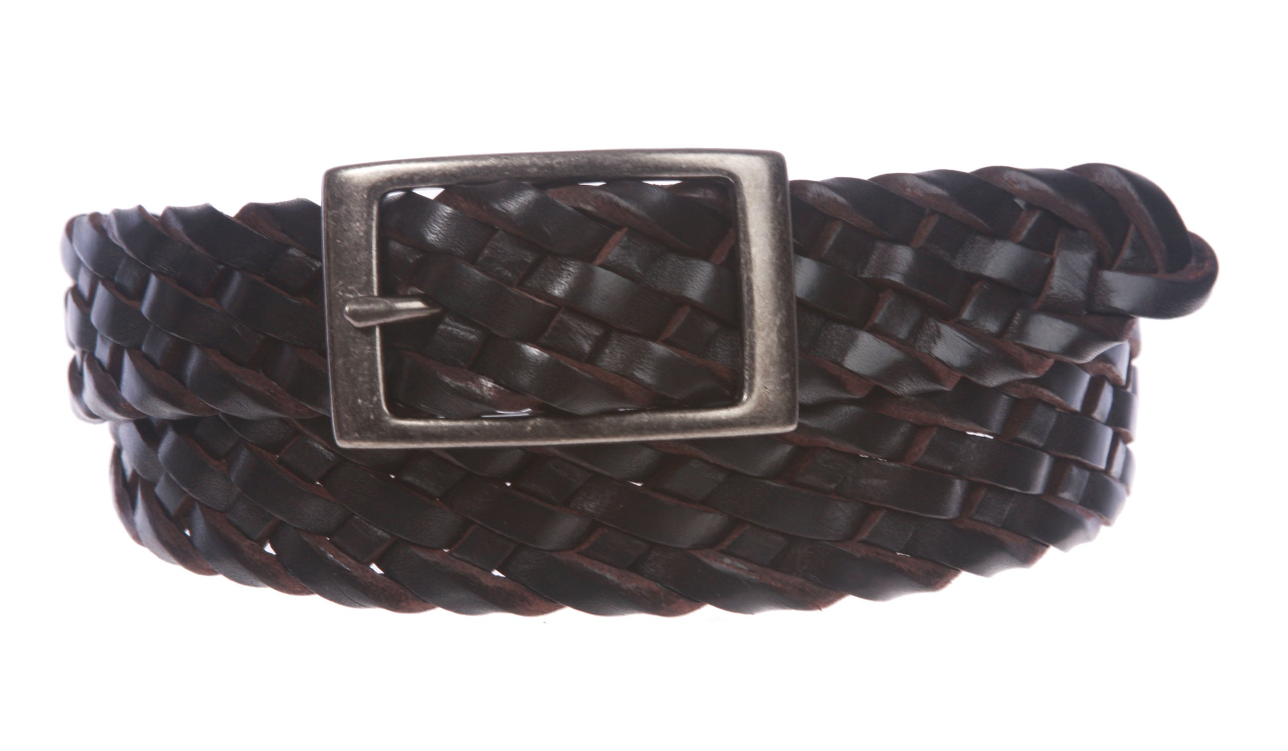 1 1/4" Braided Woven Leather Belt - OnlineBelts